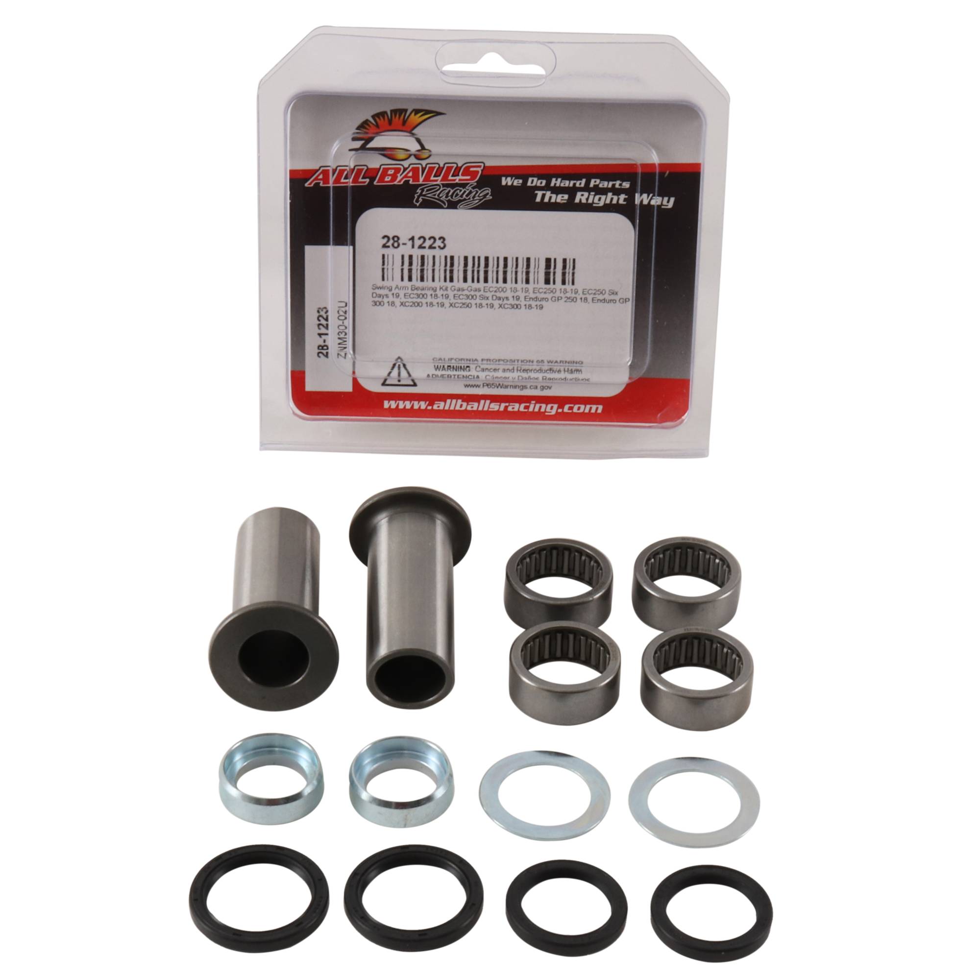 All Balls Swing Arm Bearing Kit (28-1223) for Gas-Gas EC200 18 19, EC250 18 19