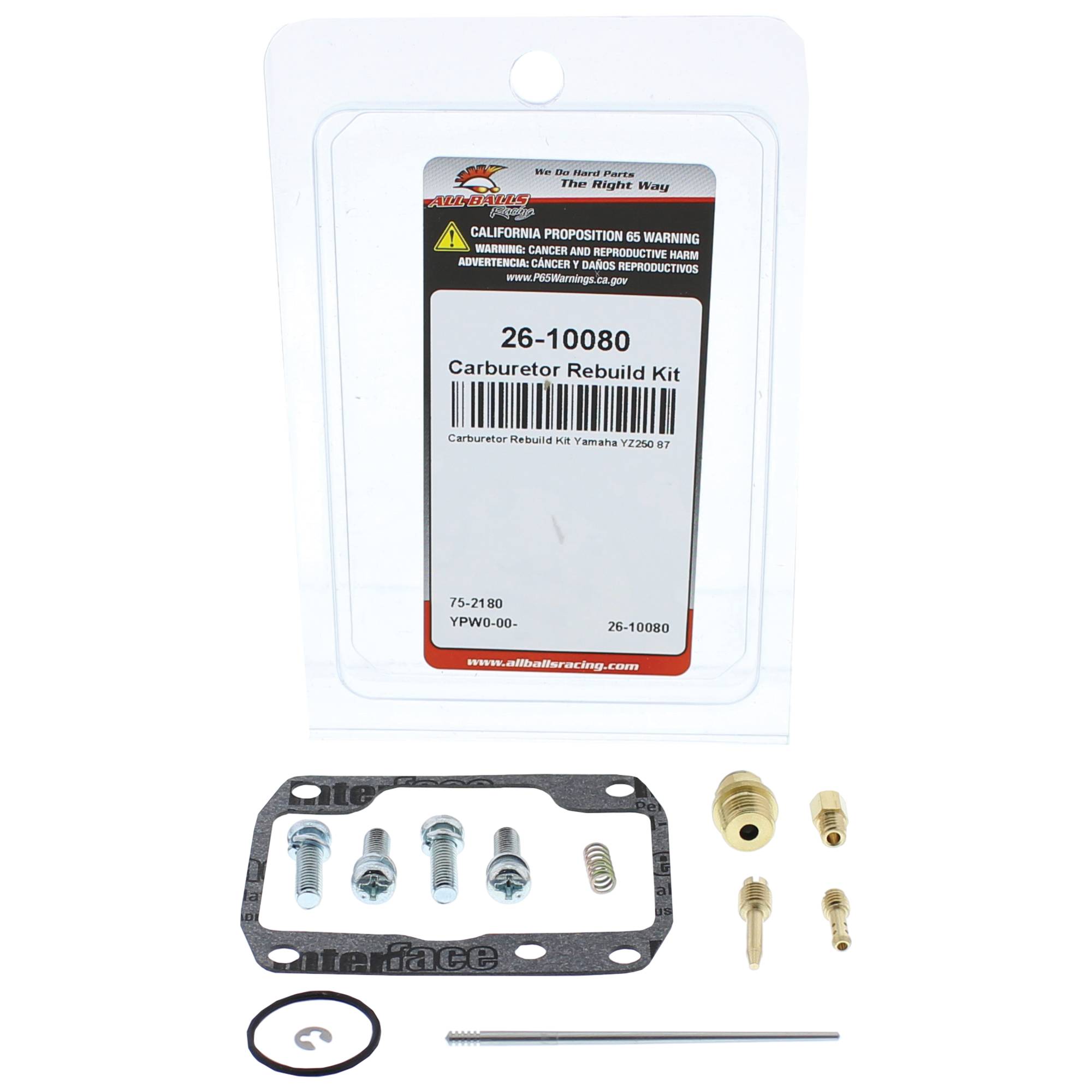 All Balls Carburetor Rebuild Kit (26-10080) for Yamaha YZ250 87