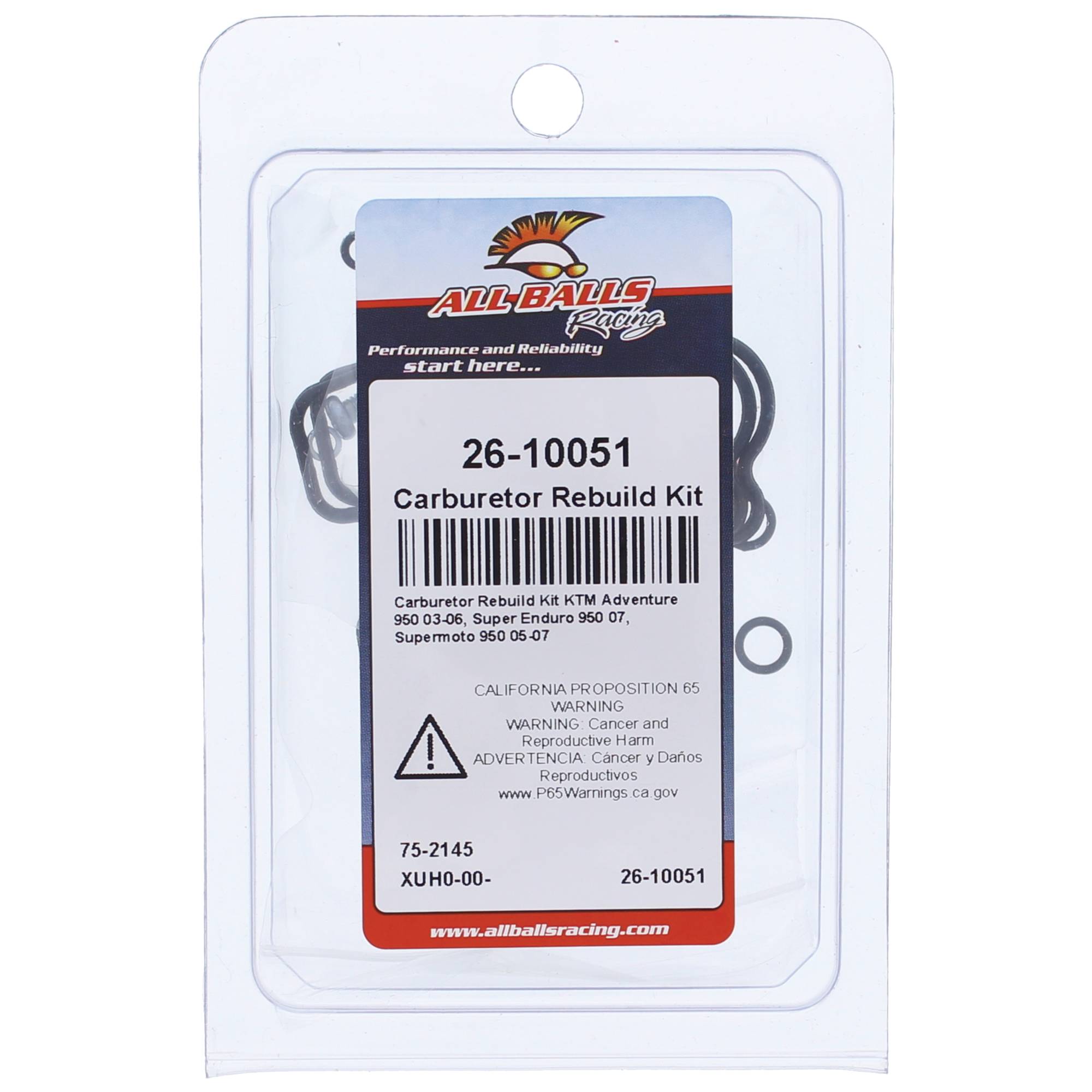 All Balls Carburetor Rebuild Kit (26-10051) for KTM Super Enduro 950 07