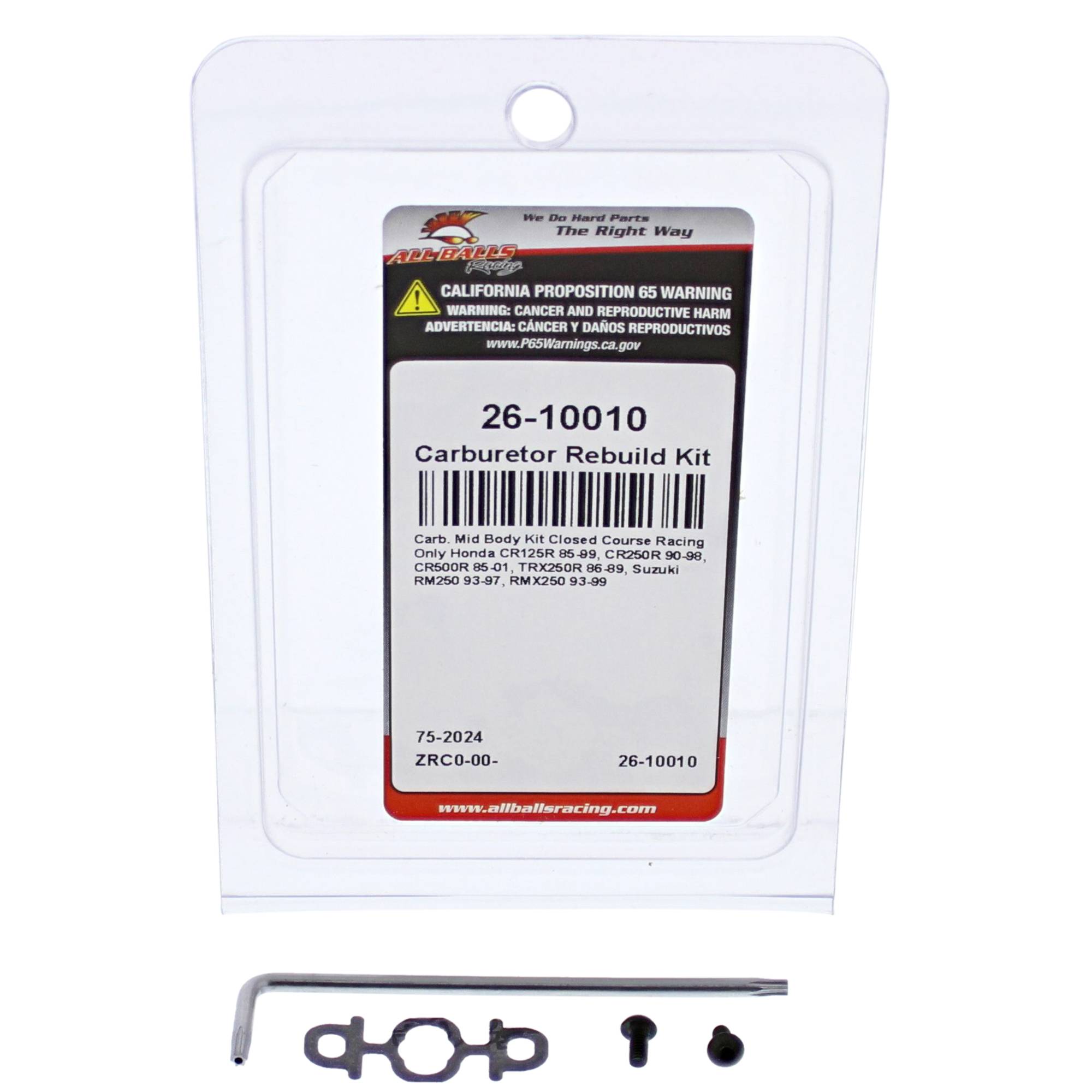 All Balls Carburetor Rebuild Kit (26-10010) for Suzuki RM250 93-97, RMX250 93-99