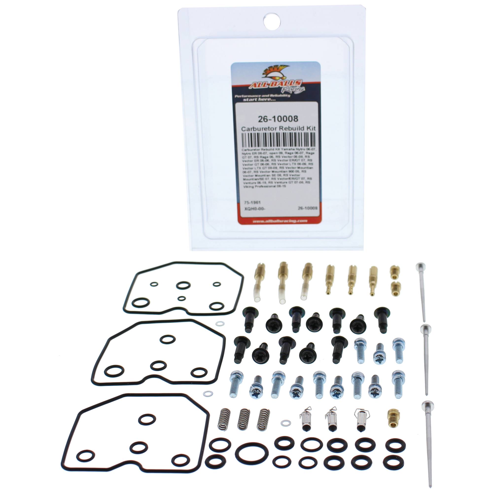 All Balls Carburetor Rebuild Kit (26-10008) for Yamaha RS Vector LTX GT 08 09