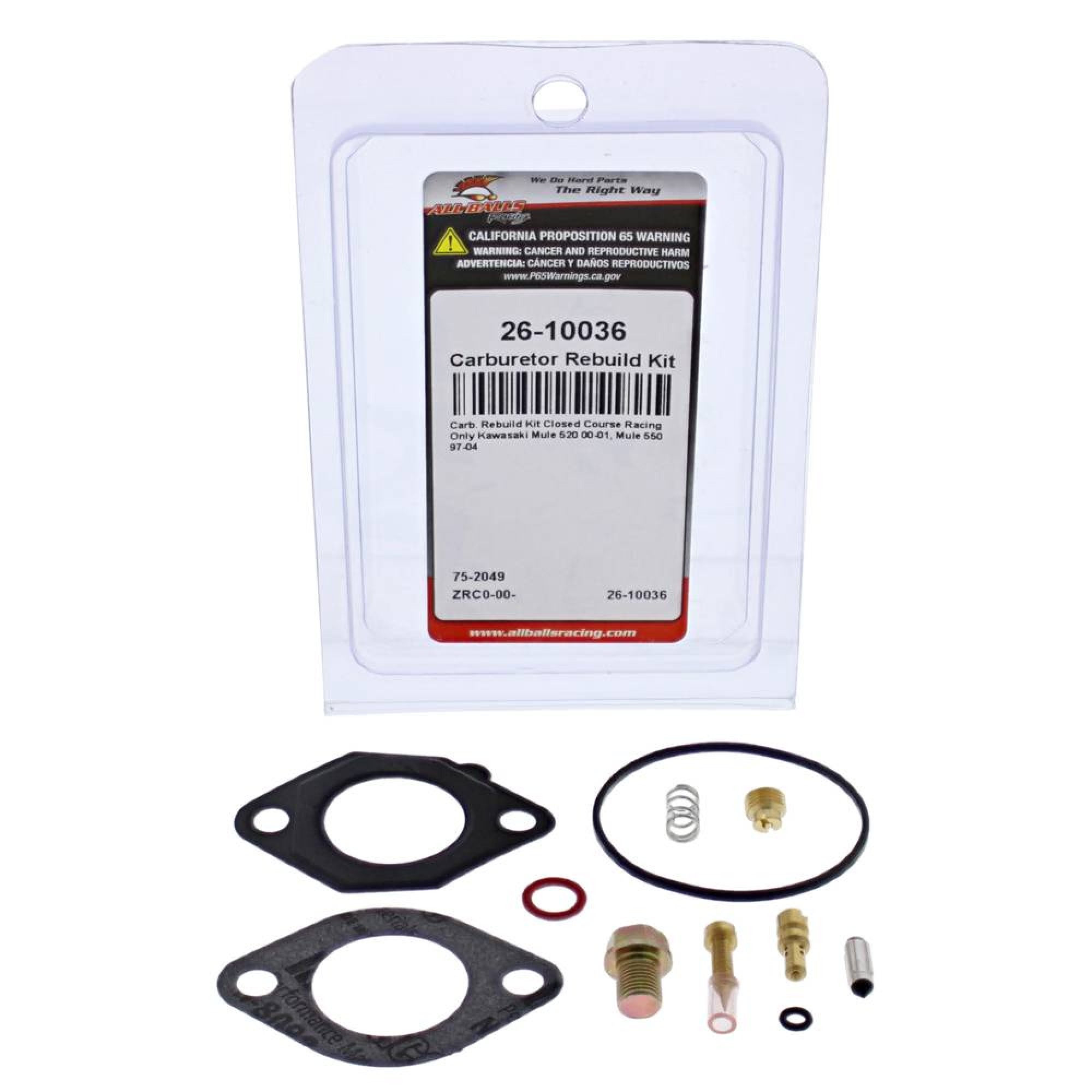 All Balls Carburetor Rebuild Kit (26-10036) for Kawasaki Mule 520 00 01