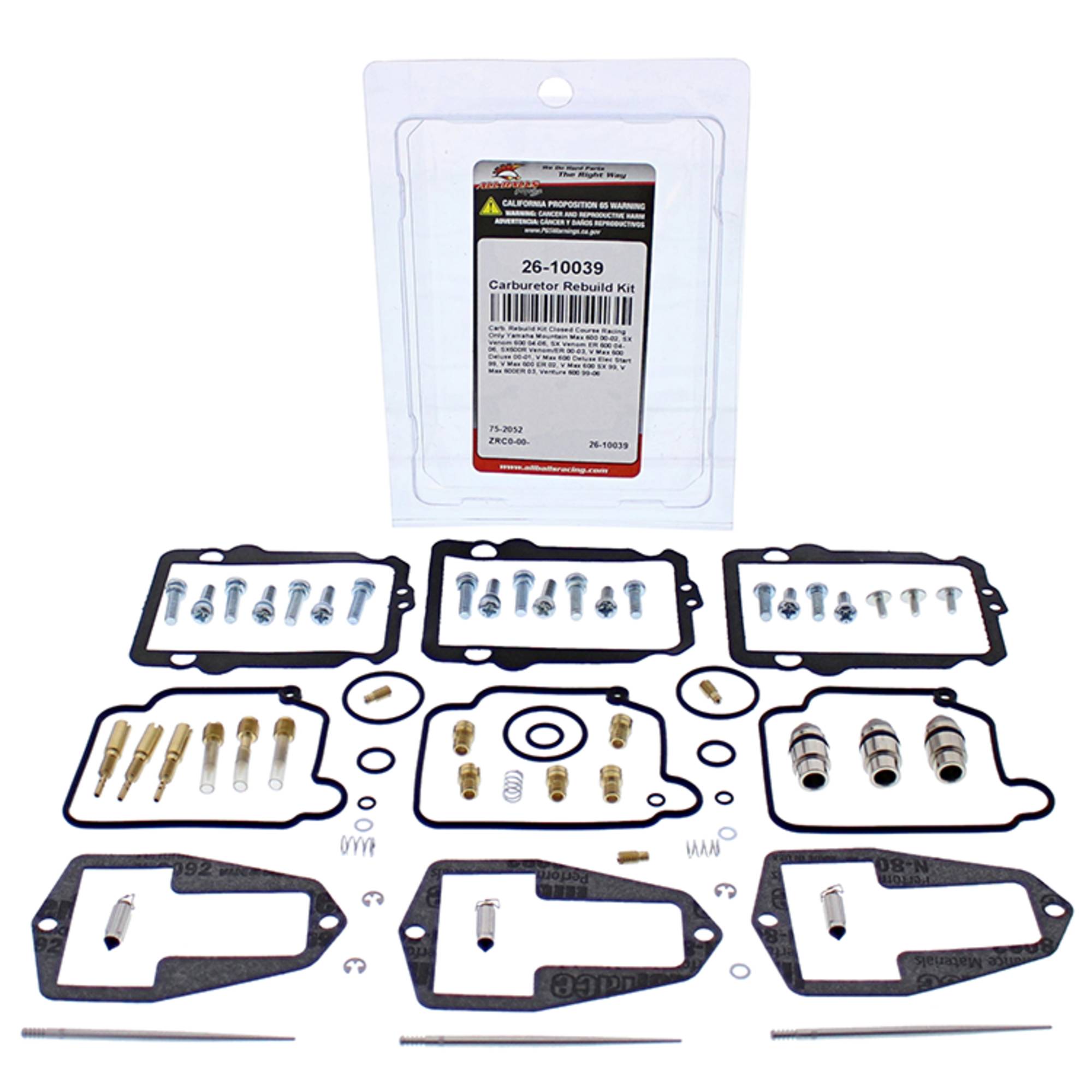 All Balls Carburetor Rebuild Kit (26-10039) for Yamaha SX Venom ER 600 04 05 06