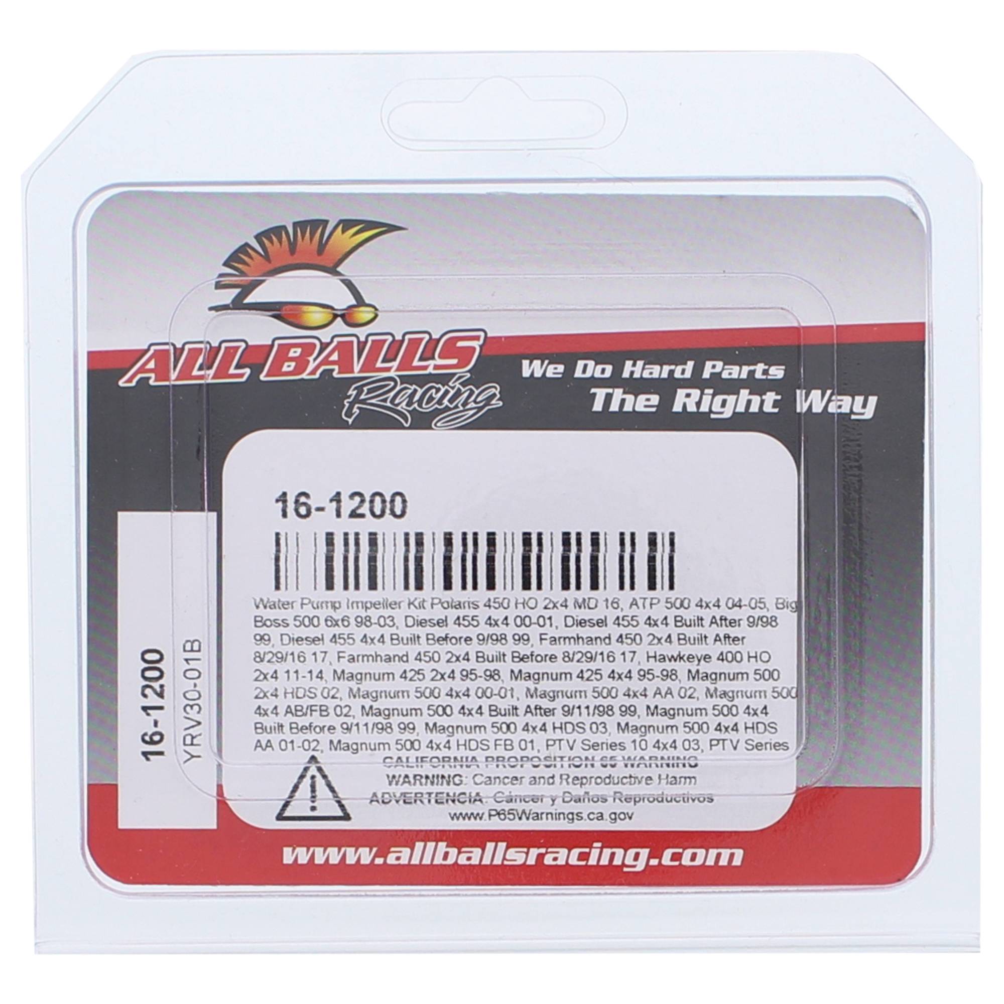 All Balls Water Pump Impeller Kit (16-1200) for Polaris PTV Series 10 4x4 03