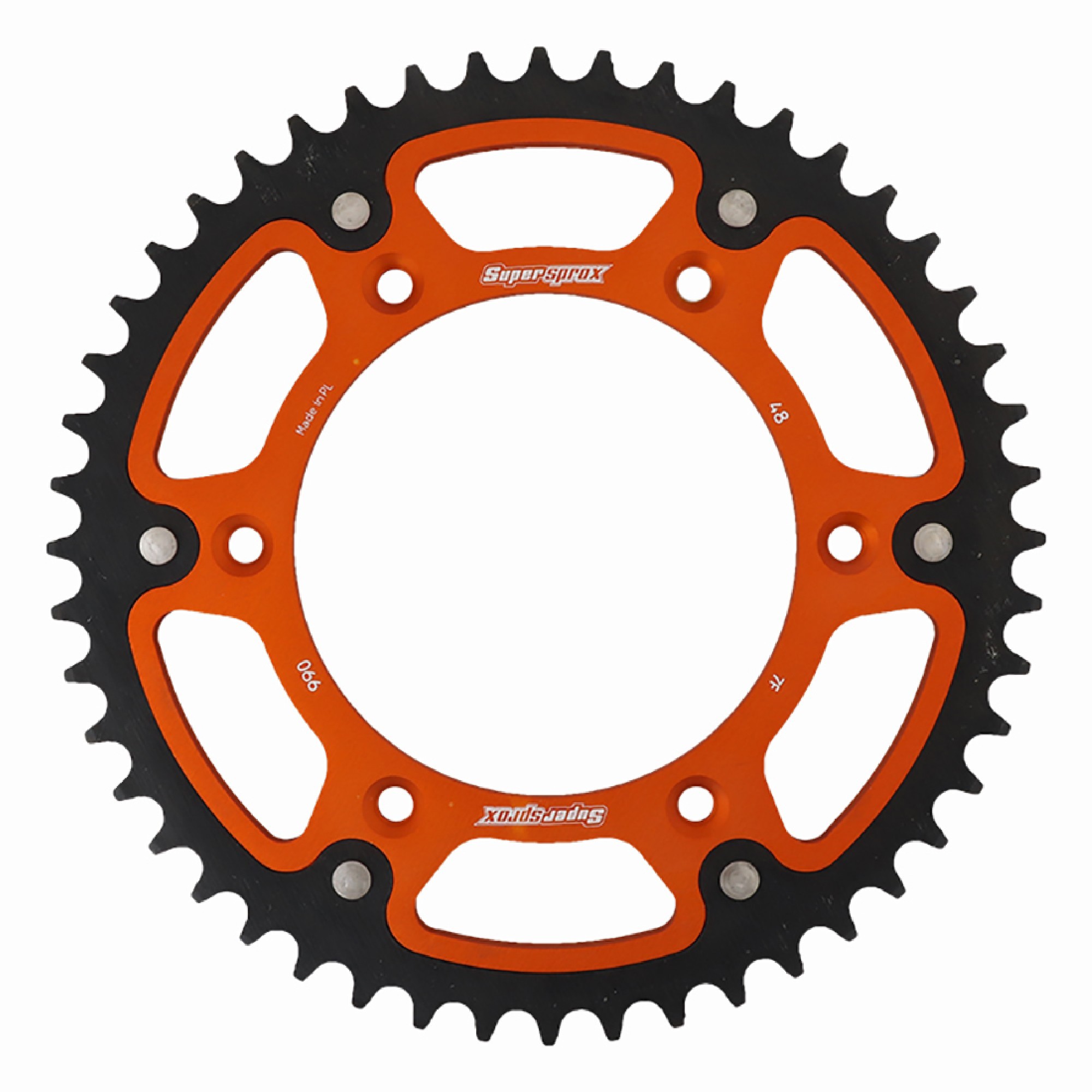 Supersprox - Orange Stealth Sprocket, 48T, Chain Size 520, Rst-990-48-Org