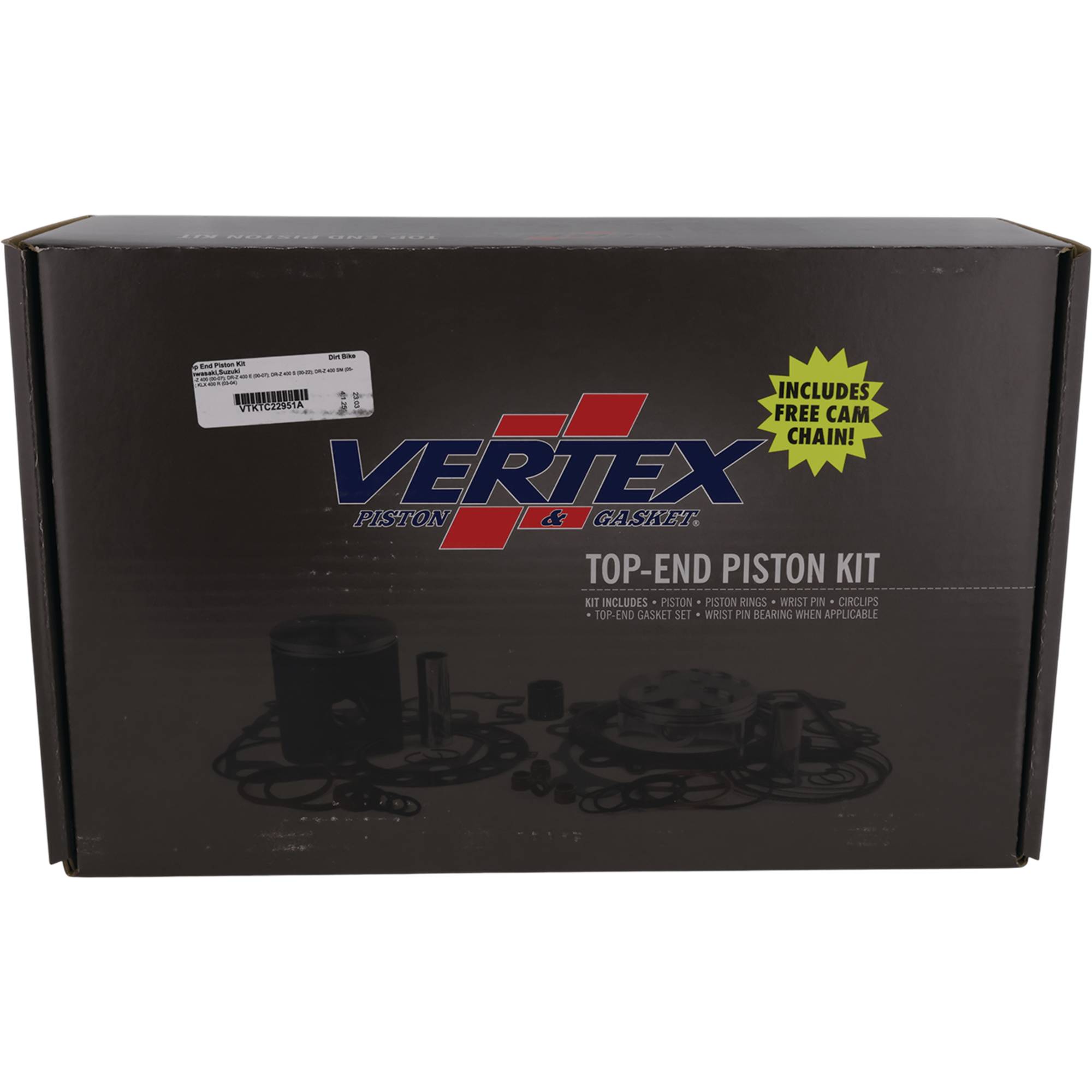 Vertex Top End Piston Kit VTKTC22951A for Kawasaki KLX 400 R 2003-2004