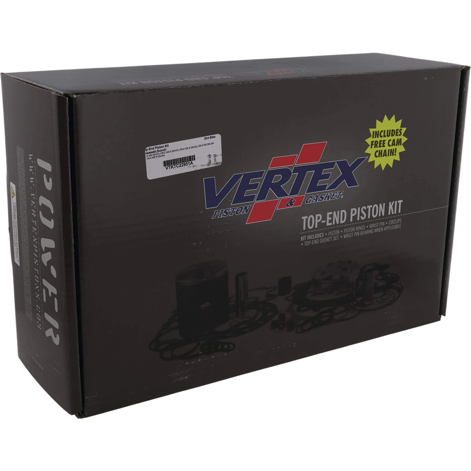 Vertex Top End Piston Kit VTKTC22951A for Kawasaki KLX 400 R 2003-2004