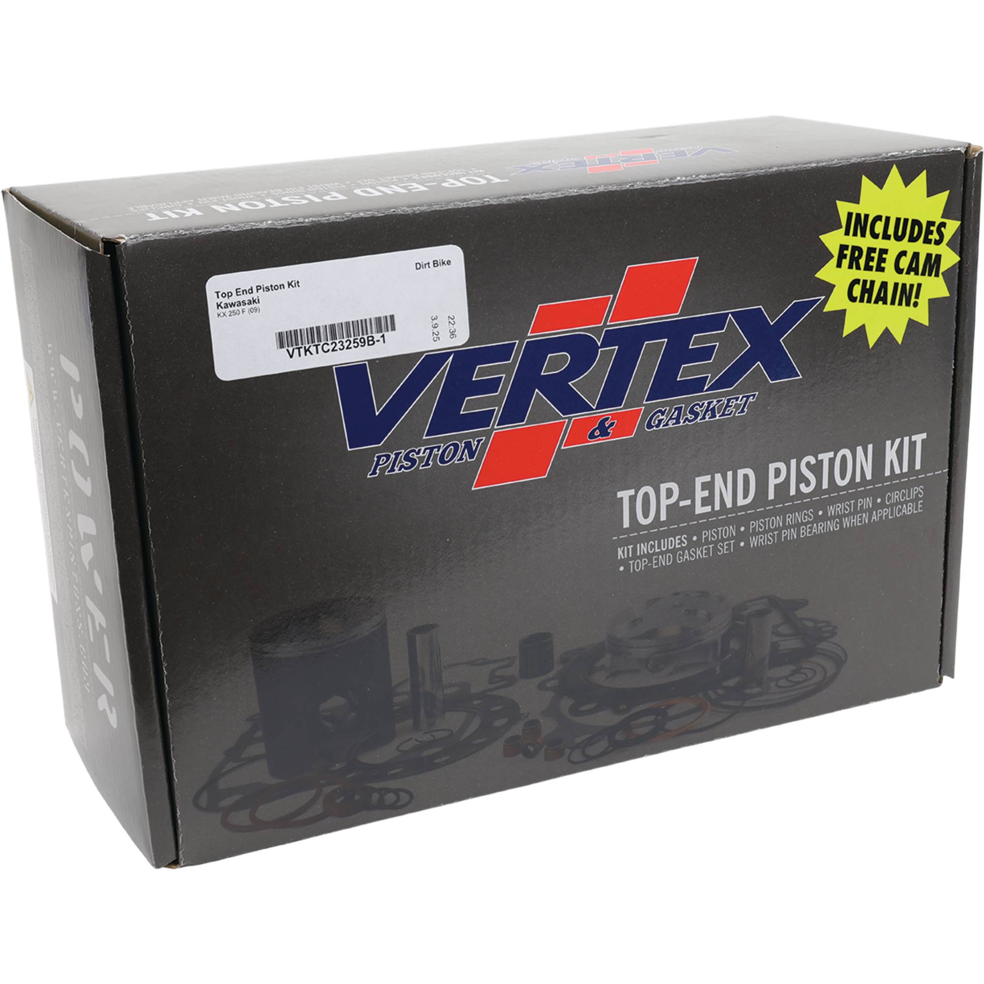 Vertex Top End Piston Kit VTKTC23259B-1 for Kawasaki KX 250 F 2009