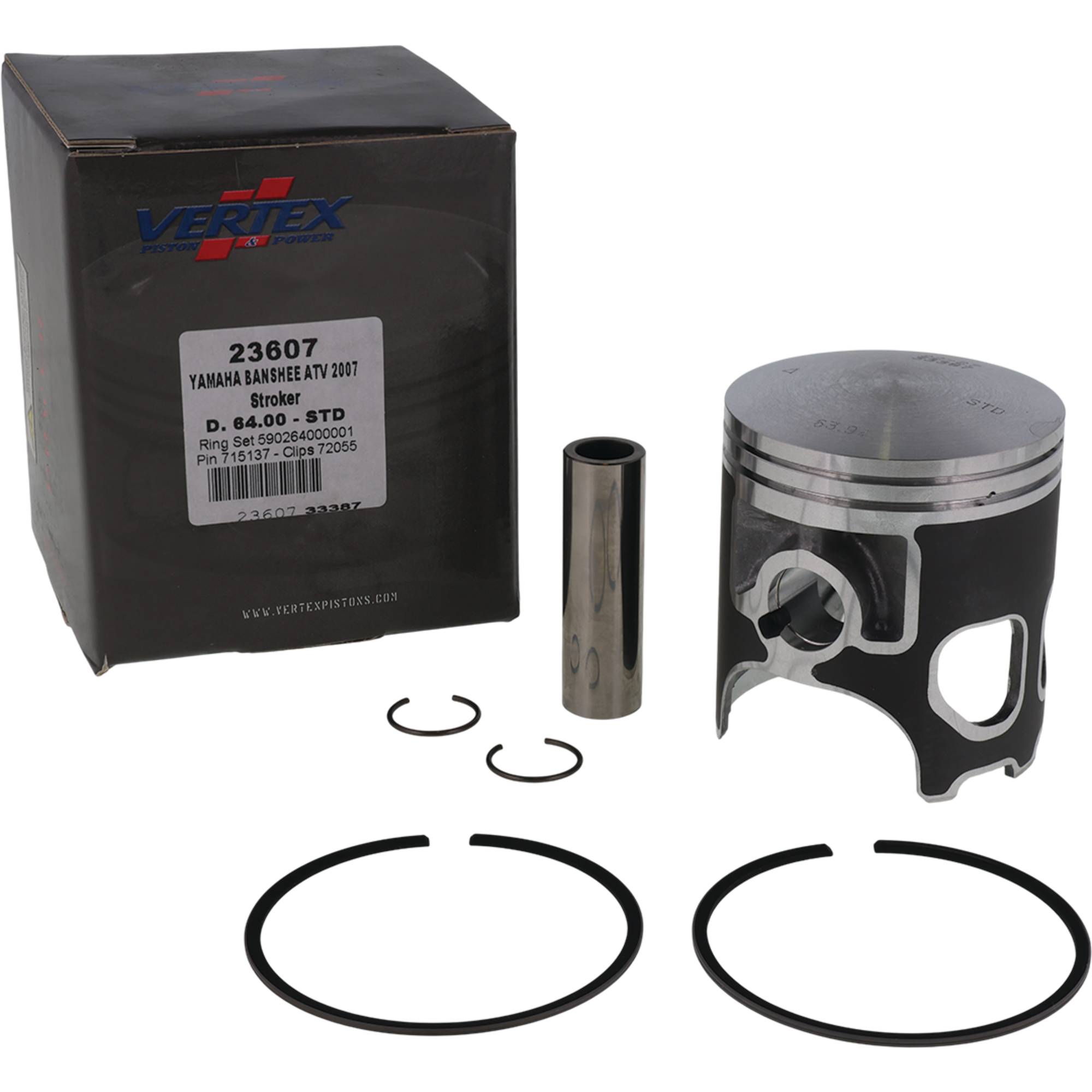 Vertex Cast Replica Stroker Piston Kit 23607 for Yamaha YFZ 350 Banshee