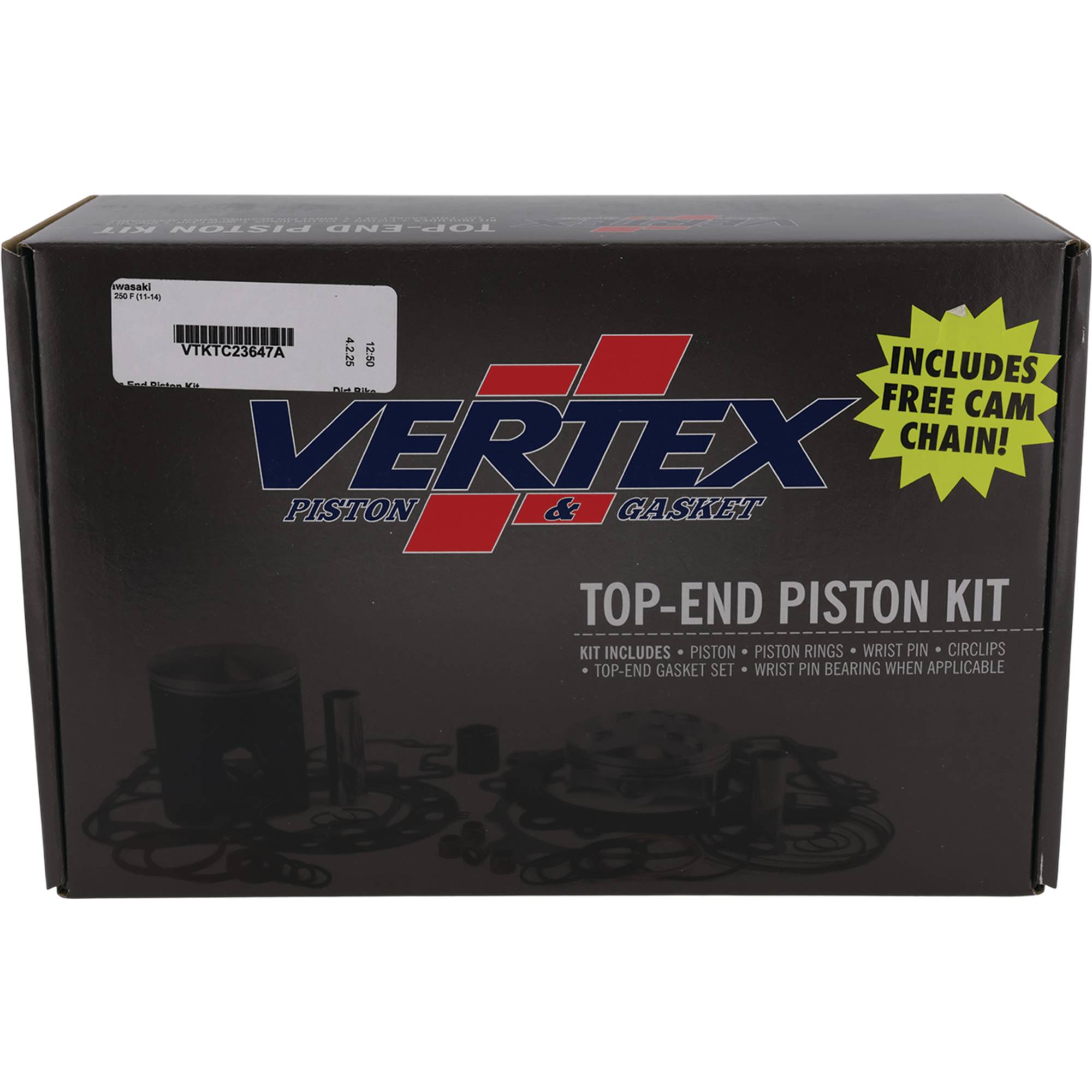 Vertex Top End Piston Kit VTKTC23647A for Kawasaki KX 250 F 2011-2014