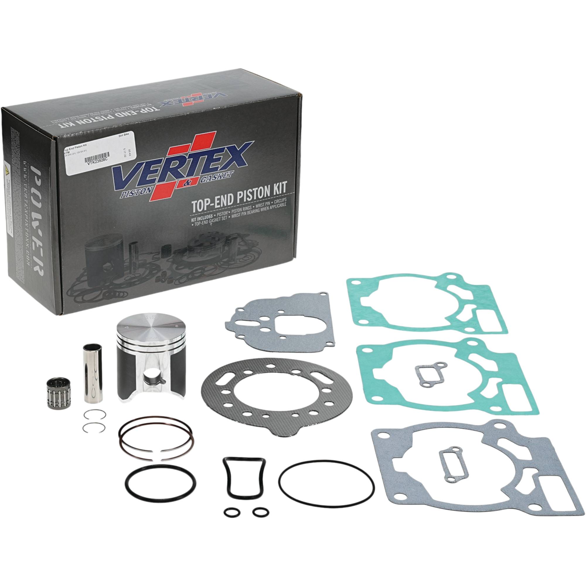 Top End Piston Kit For KTM 125 EXC, 125 SX 2001 54 mm Cylinder Dia; VTK23928C