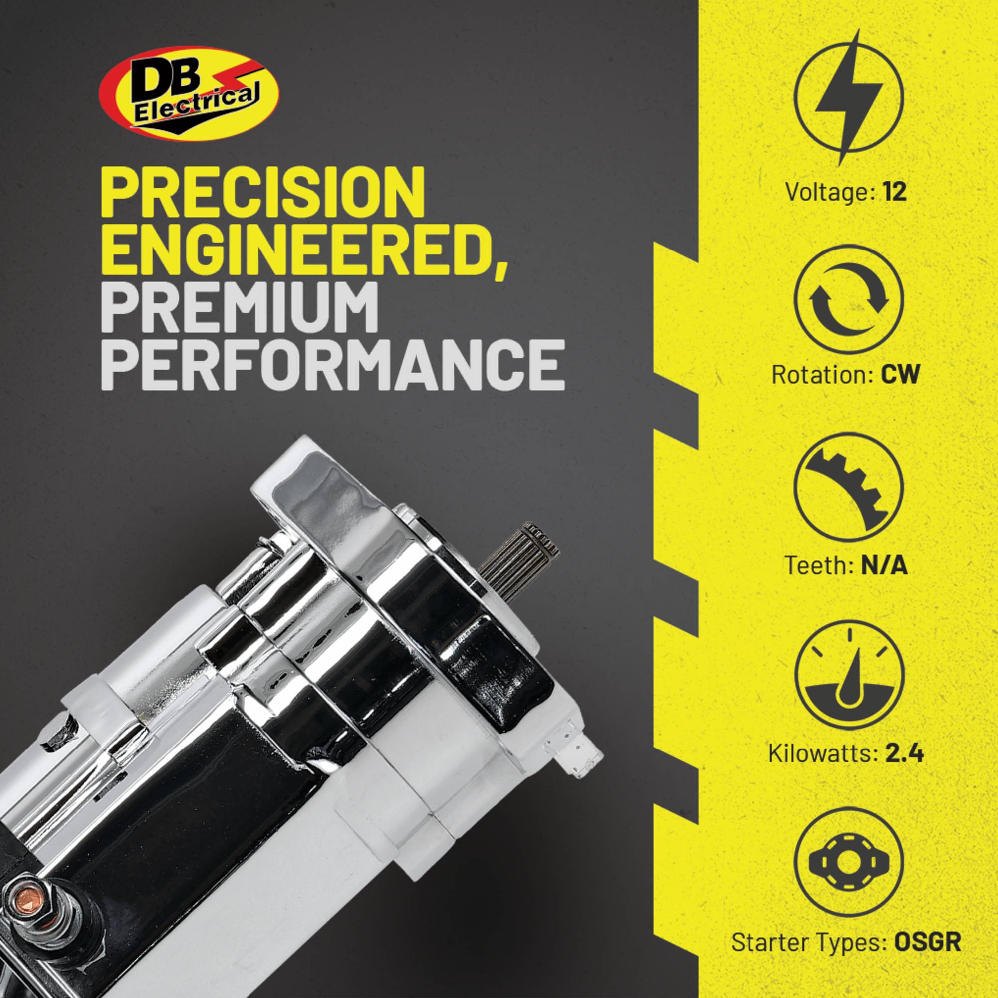 CHROME 2.4KW HARLEY STARTER 31553-94 31559-99A