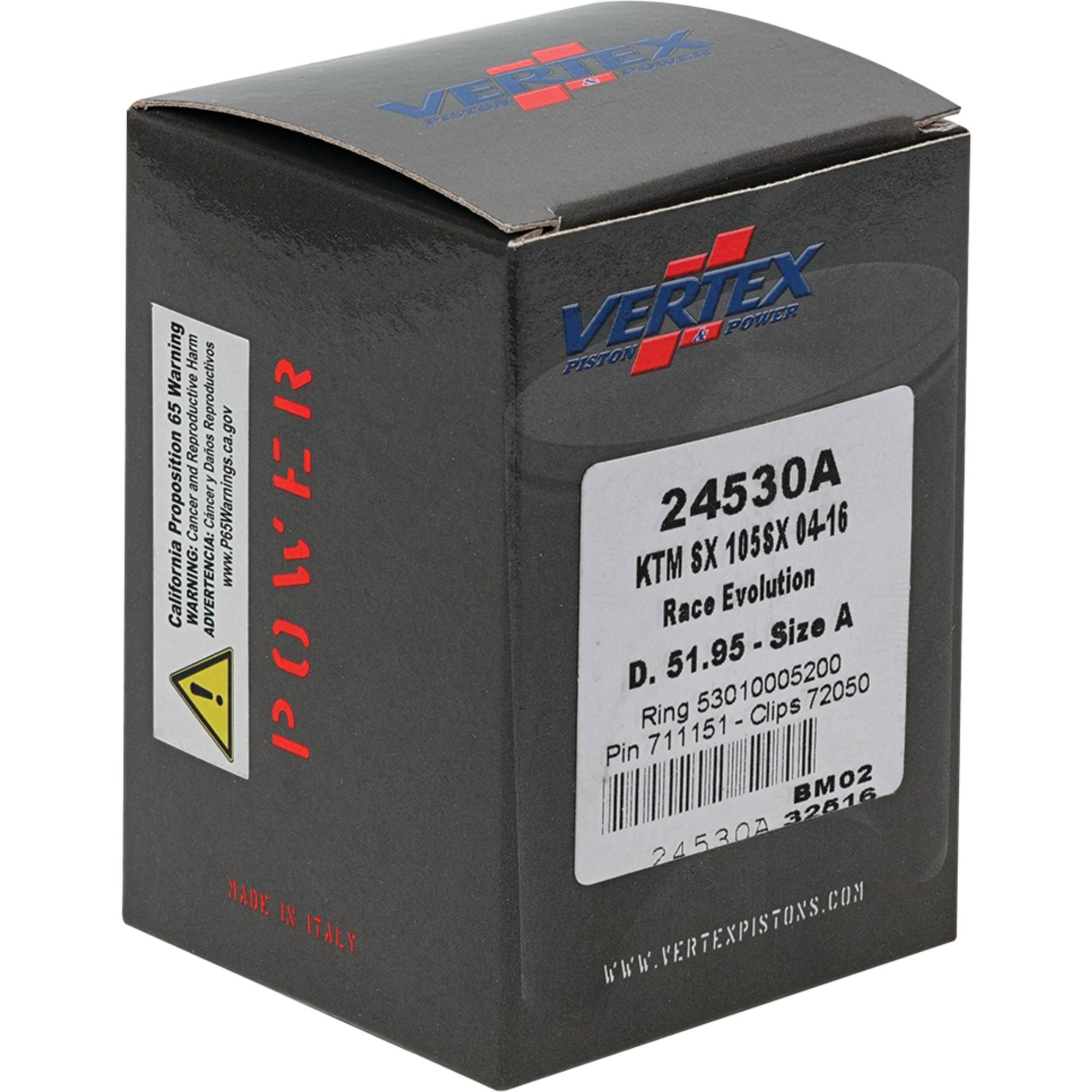 Cast Race Piston Kit For KTM 105 SX 2004-2011, 105 XC 2008-2009; 24530A