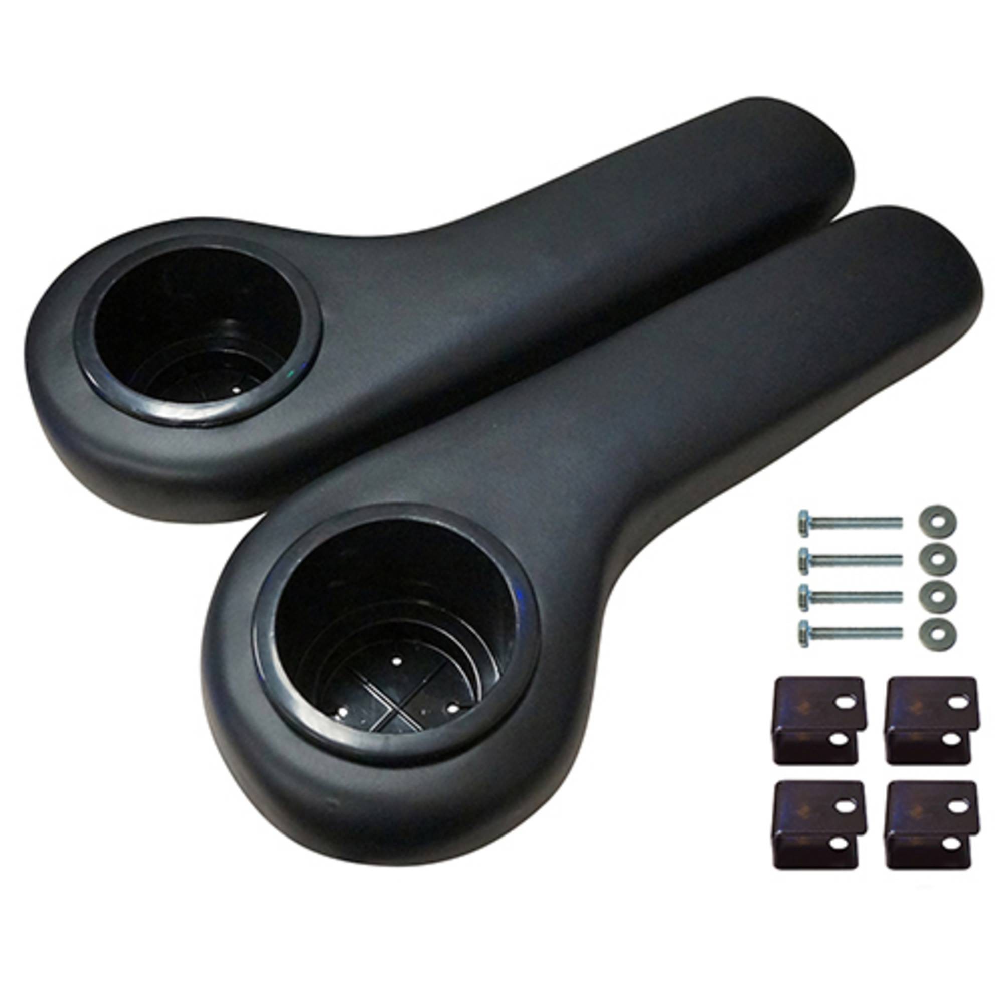 Arm Rest with Cup Holder Set golf carts; SEAT-695-BLK