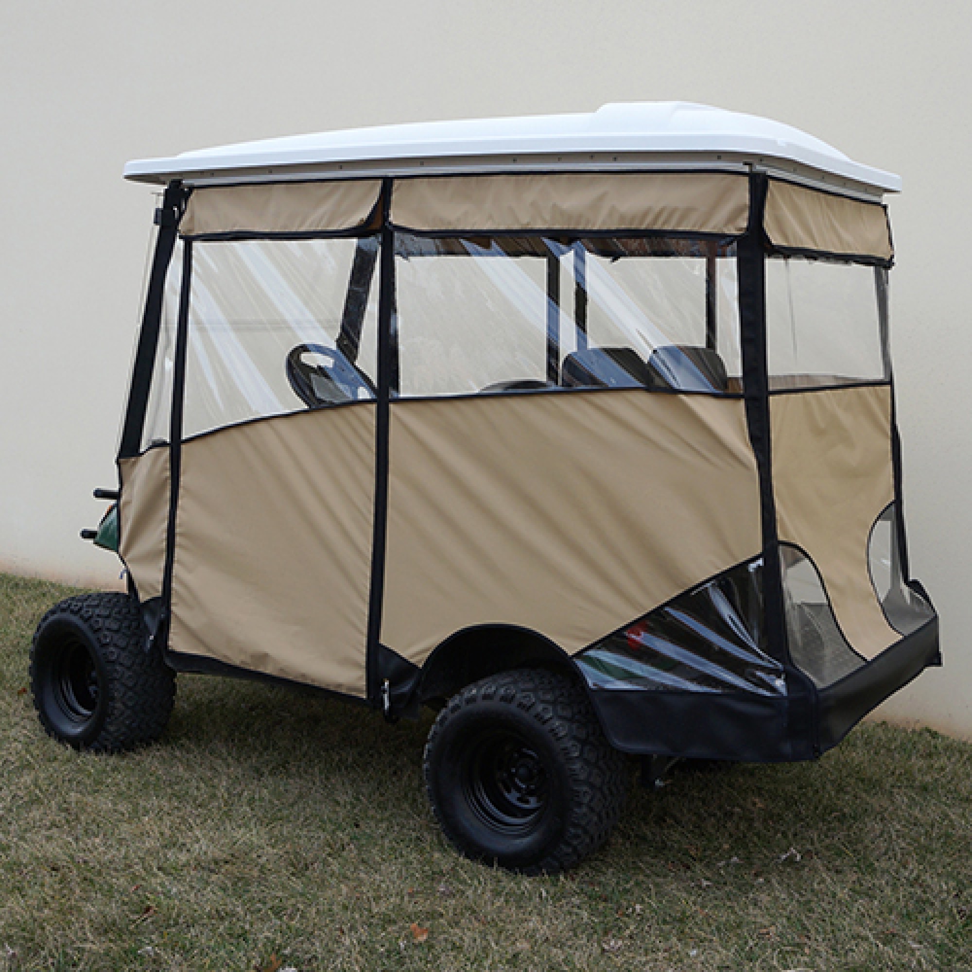 Enclosure For Yamaha Drive, with rear seat Beige Color Golf Carts; ENC-030-BG