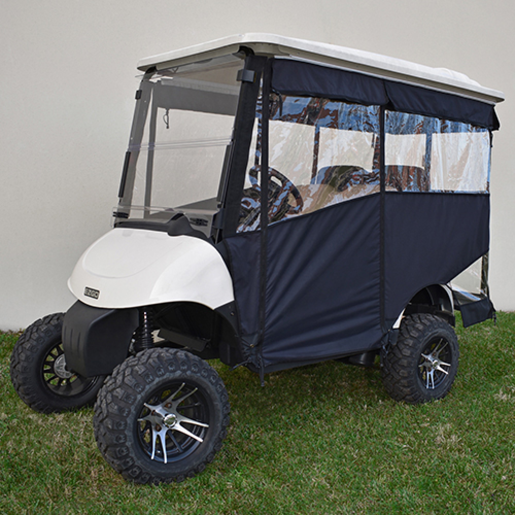 Enclosure E-Z-GO RXV with rear seat 2008 and newer Black Color; ENC-028-B
