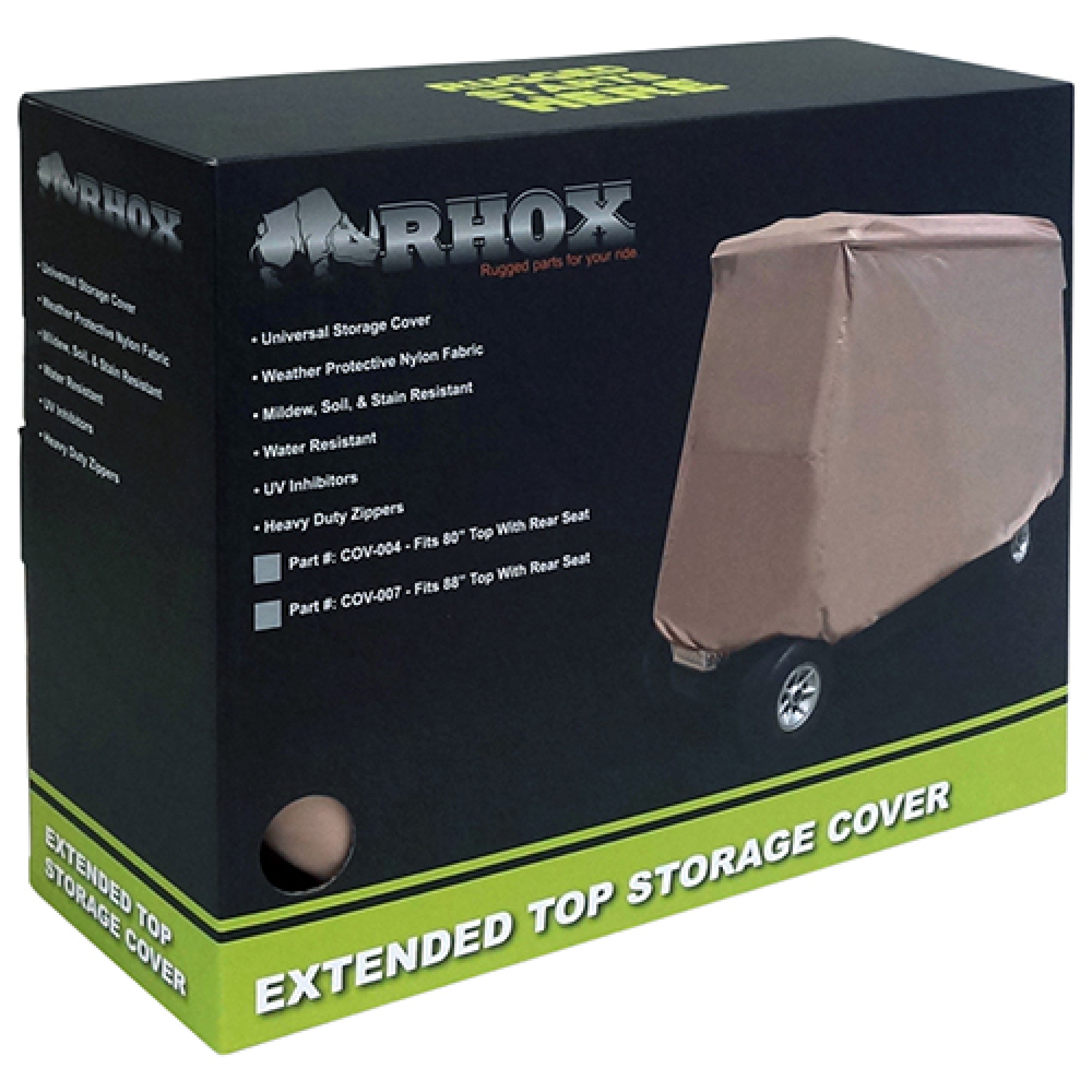 Storage Cover RHOX Car w/ 80" Top, Nylon, Fits carts with 80"; COV-004