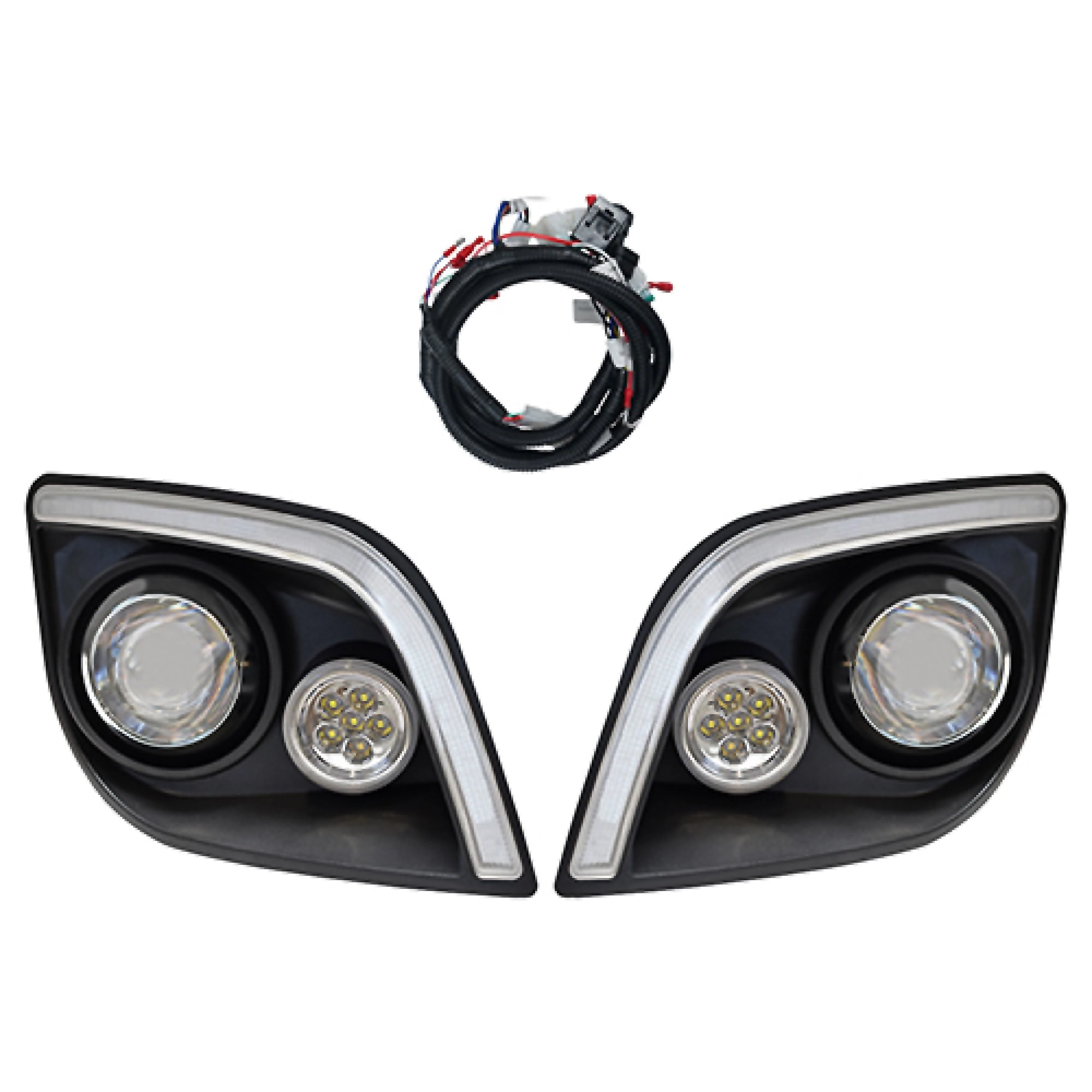 RHOX LED Head Lights with RGBW Accent Lights For E-Z-Go Express; LGT-412L