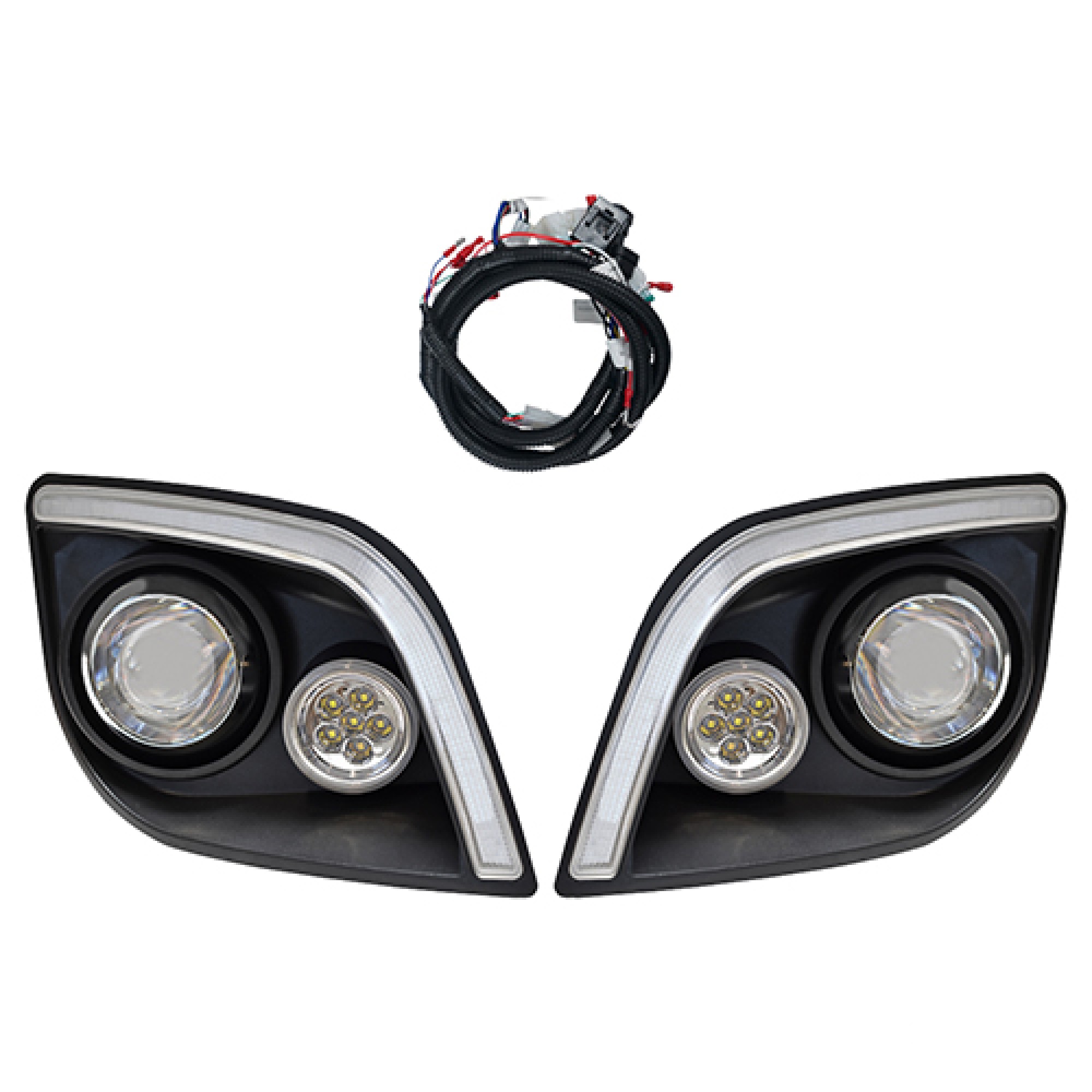 RHOX LED Head Lights with RGBW Accent Lights For E-Z-Go Express; LGT-412L