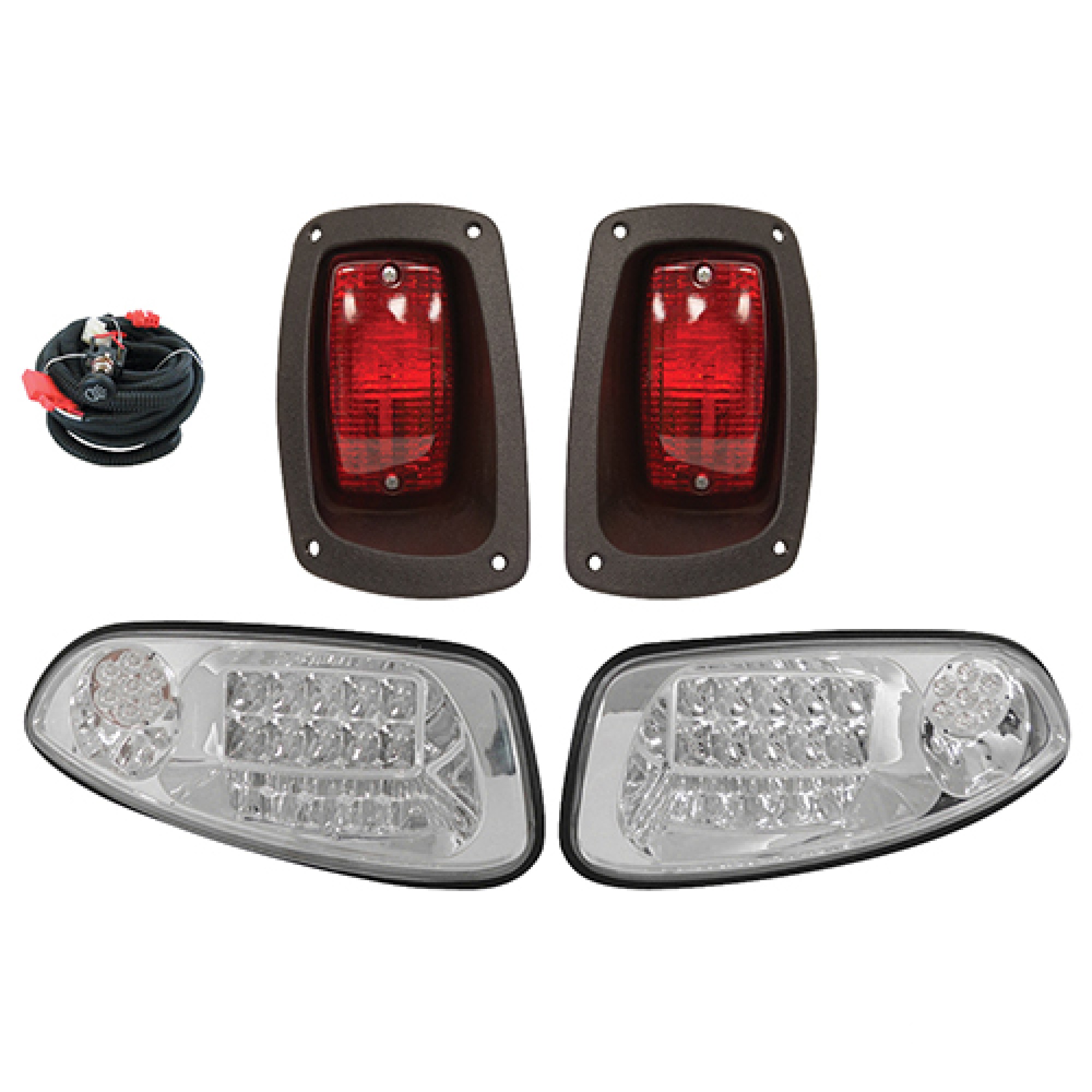 LED Clear Super Saver Complete Light Kit For E-Z-Go RXV 2016-21, 12V; LGT-362LC