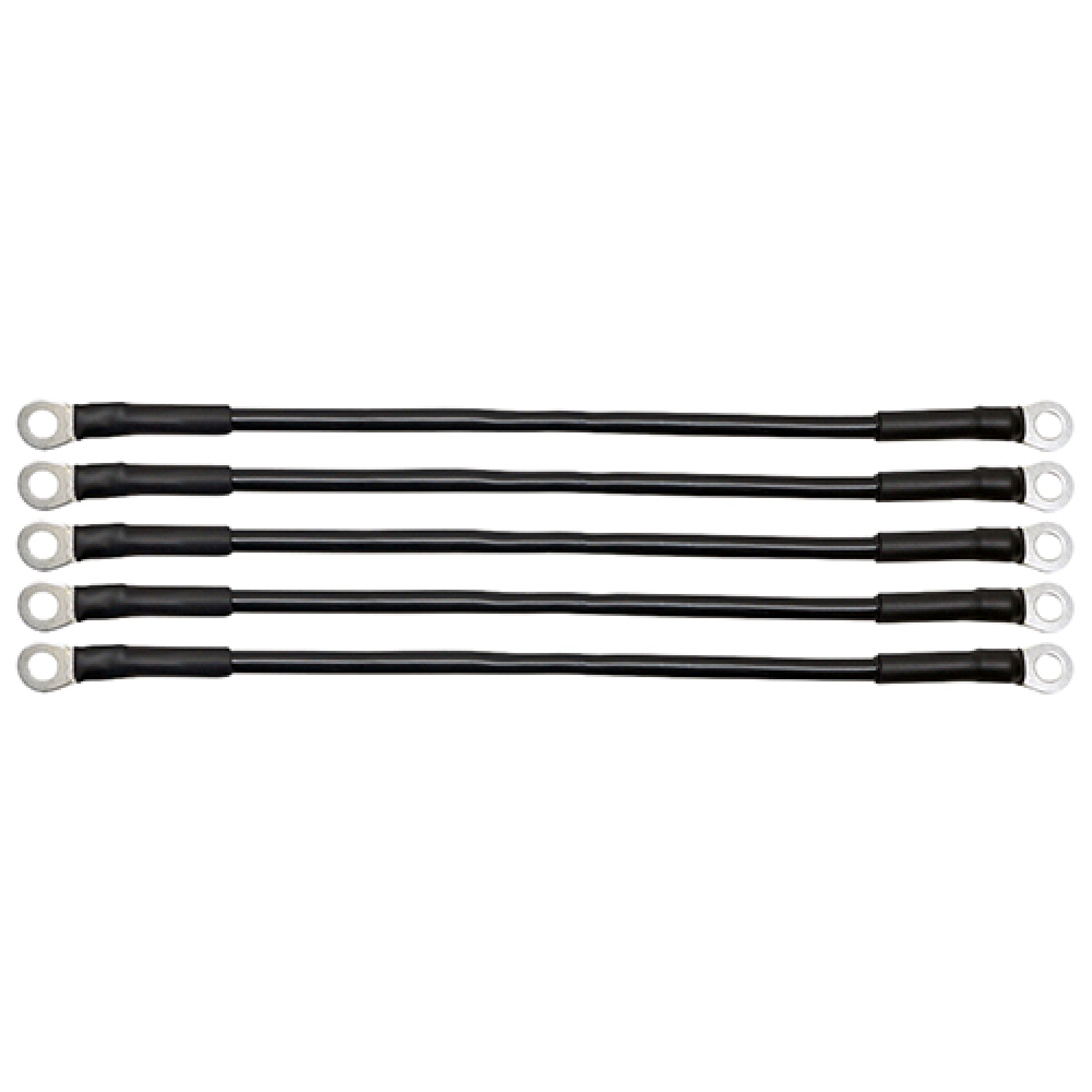 Battery Cables Pack of 5, 12" 6 Gauge Black Golf Carts; BAT-1011-5