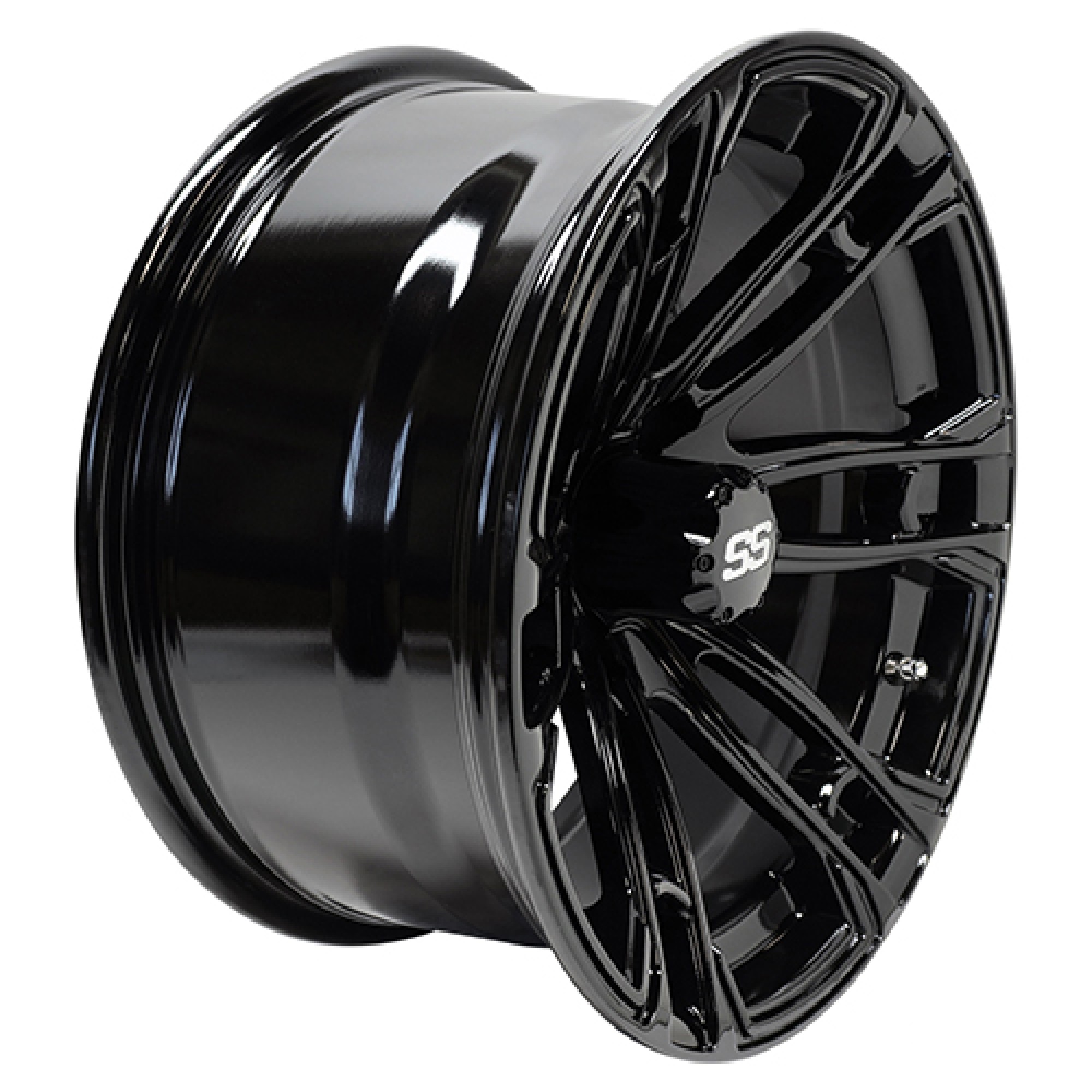 Wheel Gloss Black, 15x7 ET-25 Golf Carts; TIR-RX398-B