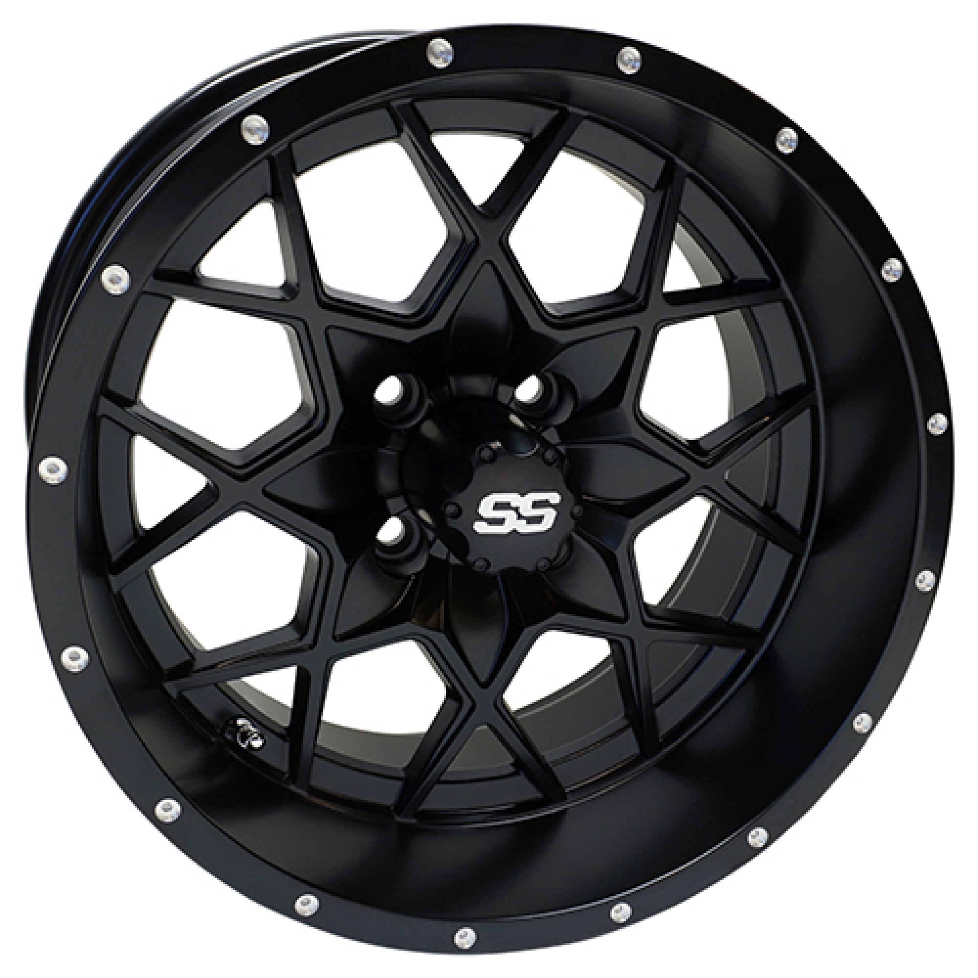 Wheel Gloss Black, 15x7 ET-25 Golf Carts; TIR-RX387-B