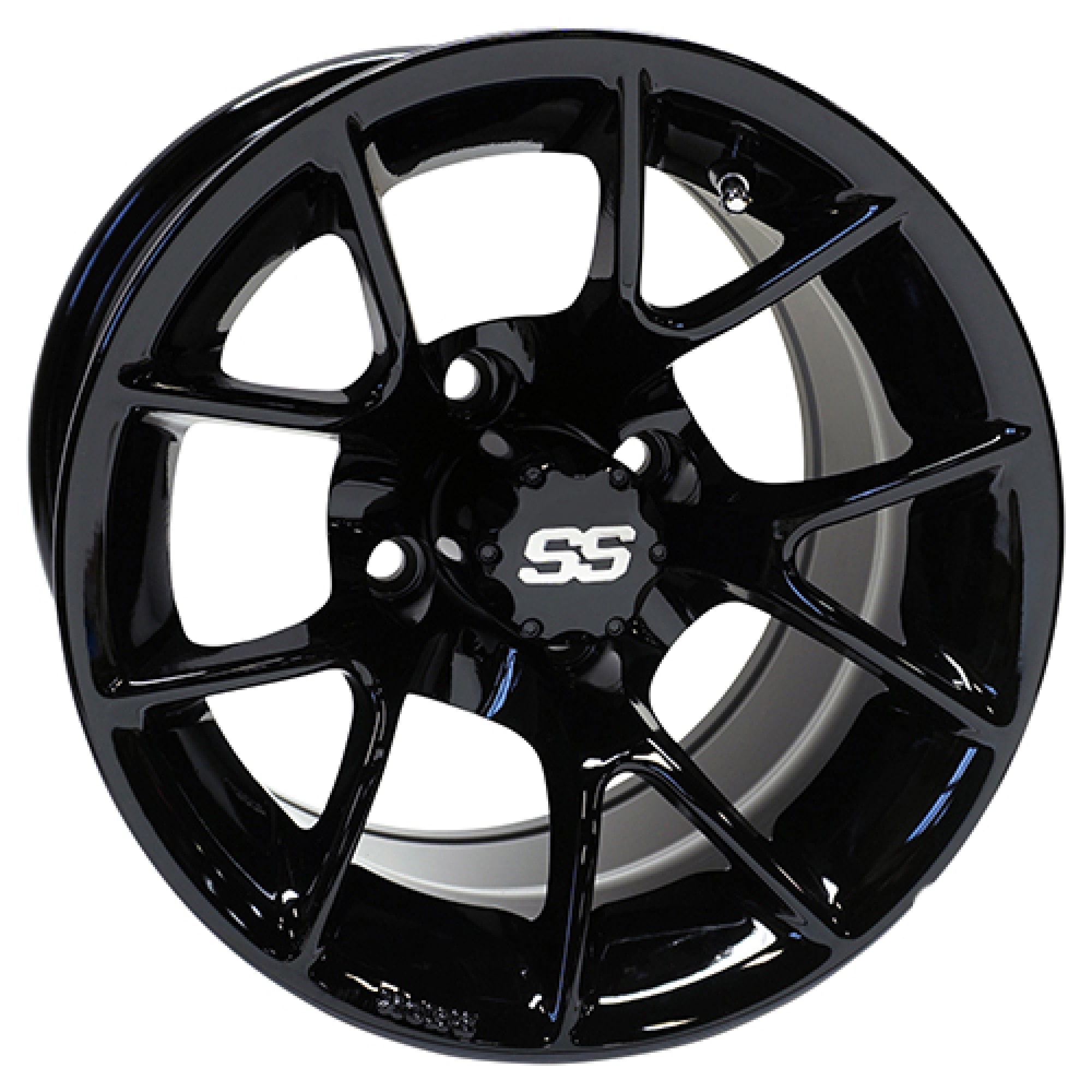Wheel Gloss Black, 12�7 Golf Carts; TIR-RX406-B