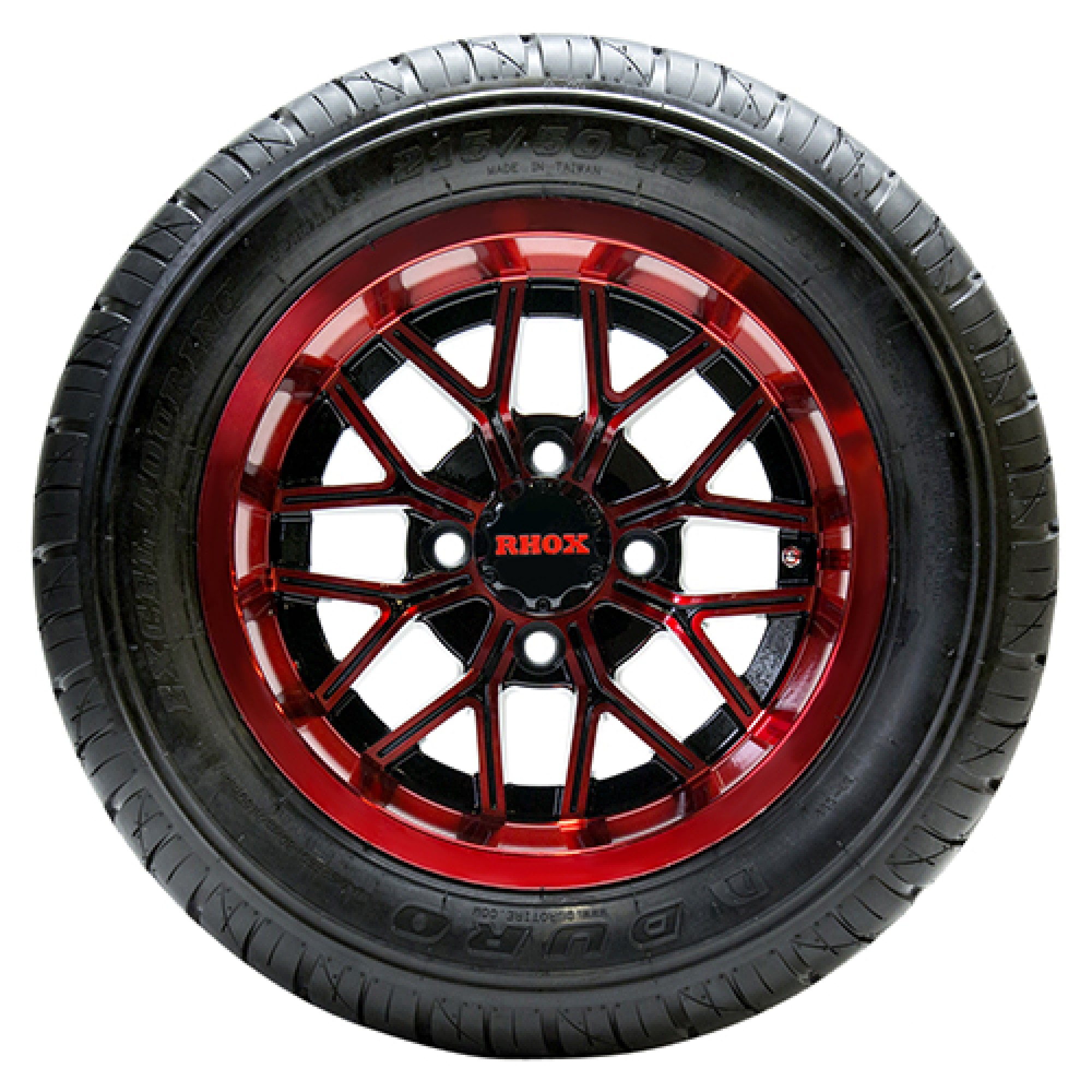 Wheel Wheel, Gloss Black with Red, 12x6 ET-10 Golf Carts; TIR-RX284-BR