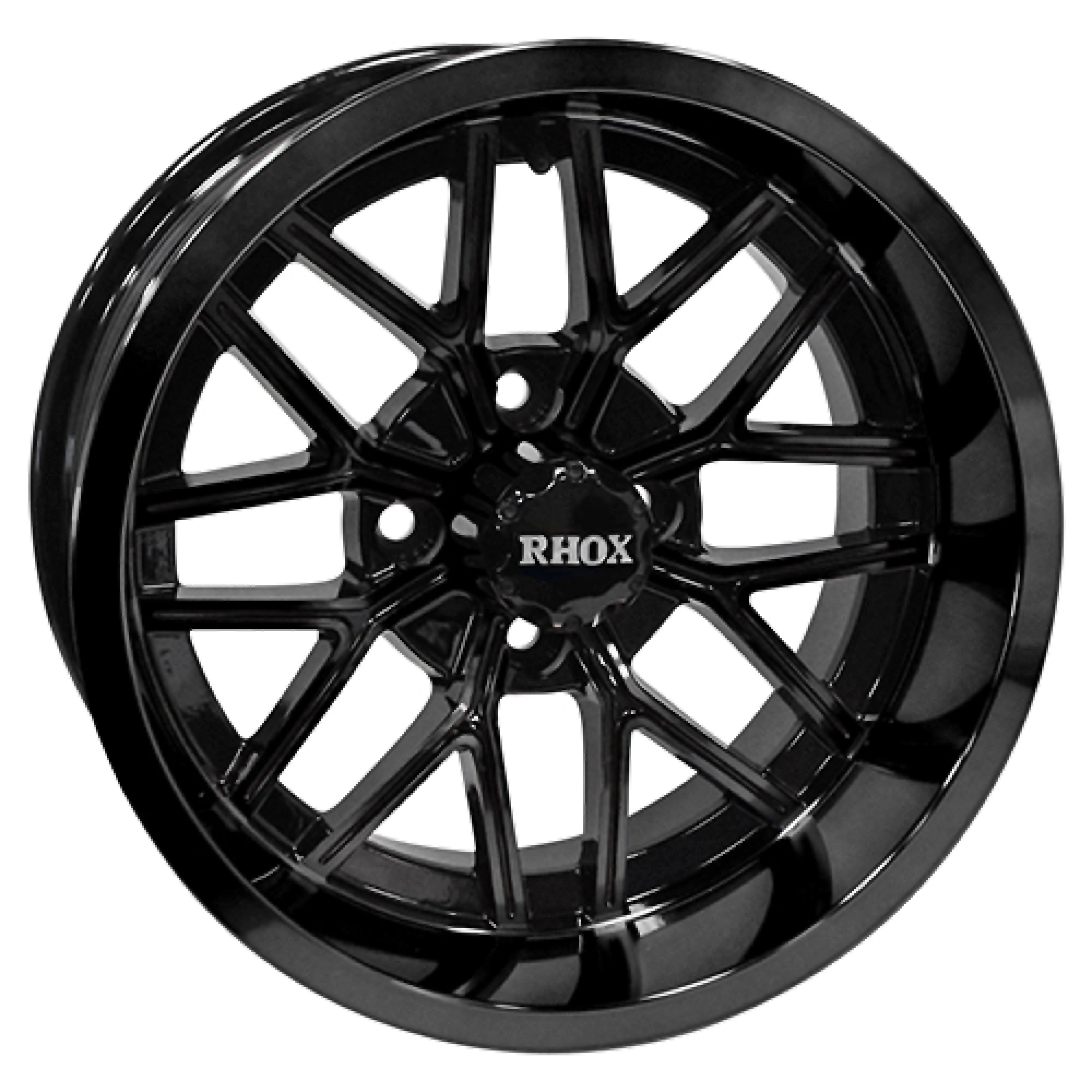 Wheel Gloss Black, 14x7 ET-25 Golf Carts; TIR-RX281-B