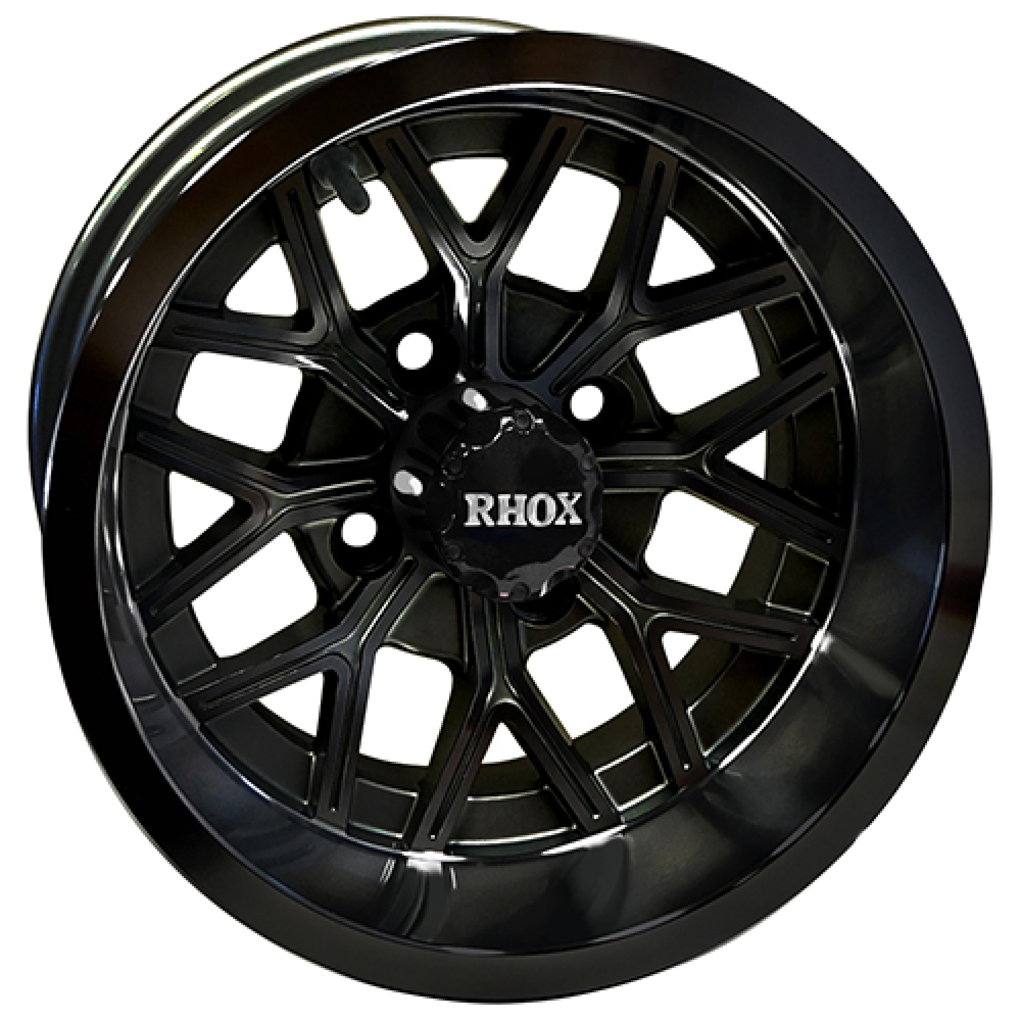 Wheel Gloss Black, 12x7 ET-25 Golf Carts; TIR-RX283-B