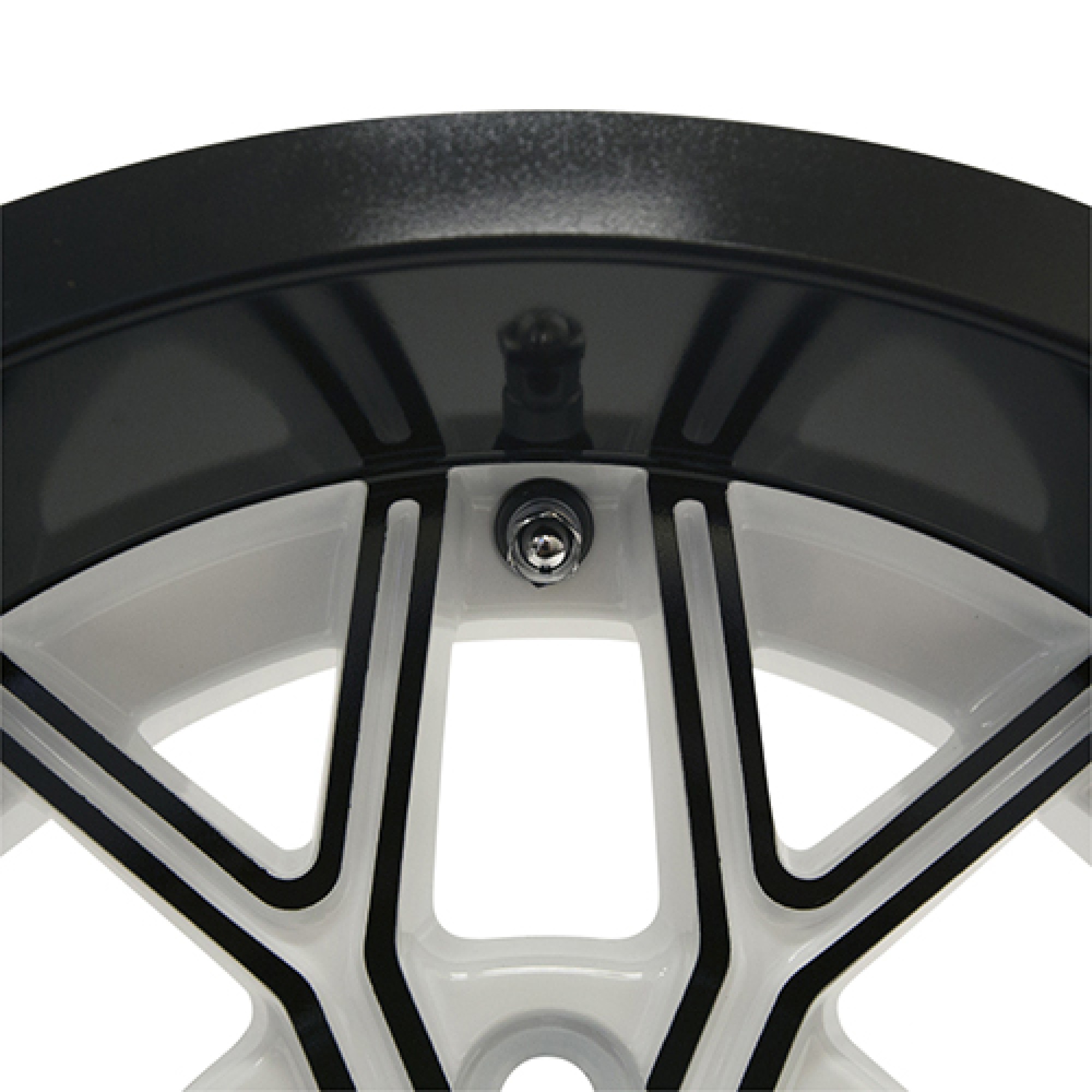 Wheel White/Gloss Black Rim, 12x6 ET-10 Golf Carts; TIR-RX284-WB