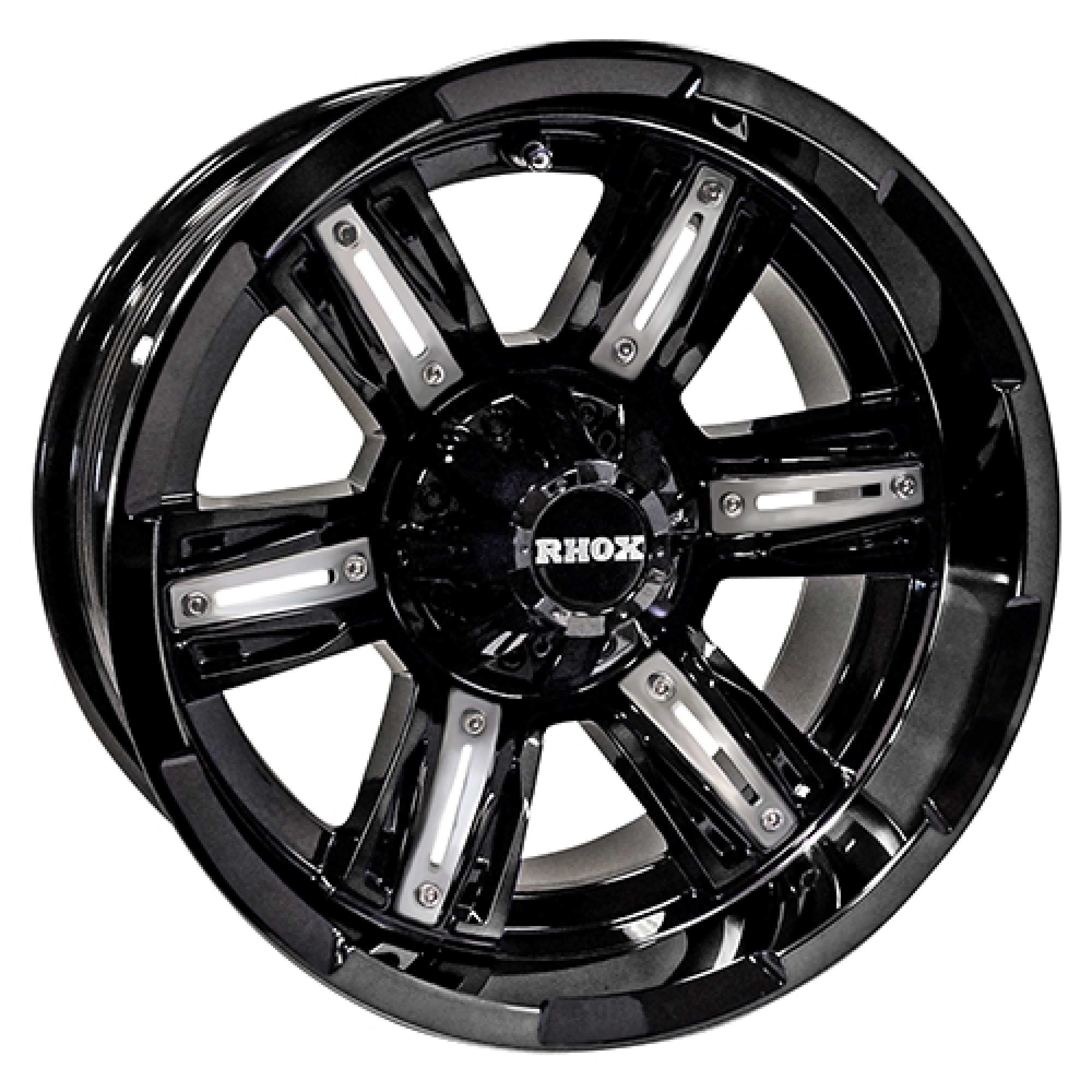 Wheel Gloss Black Rim 14x7 ET-25 Golf Carts; TIR-RX285-B