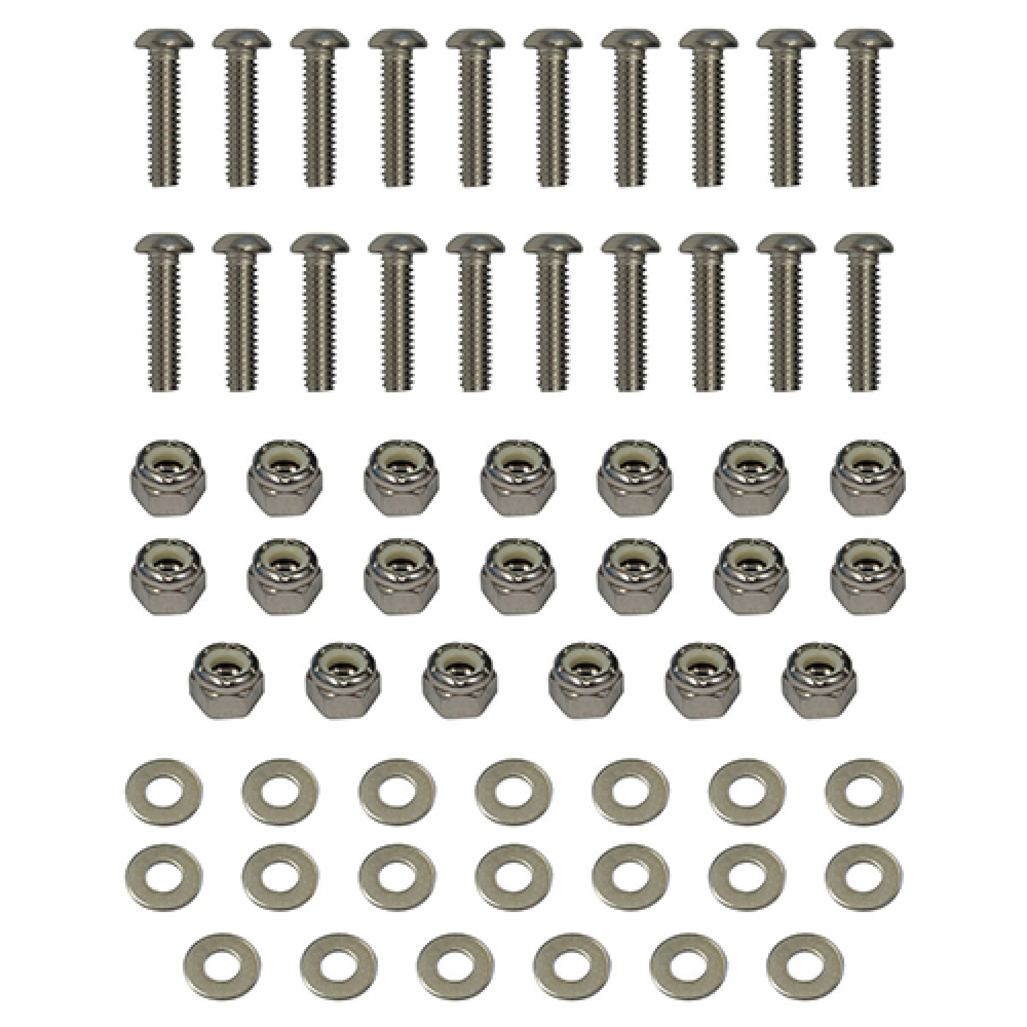 Stainless Steel Hardware Kit, Fender Flares Golf Carts; HDW-100
