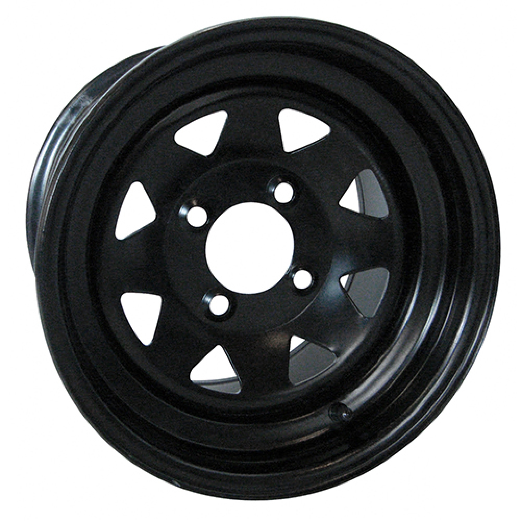 Wheel - Steel, Black, 12x7.5, 3:4.5 Offset Golf Carts; TIR-402