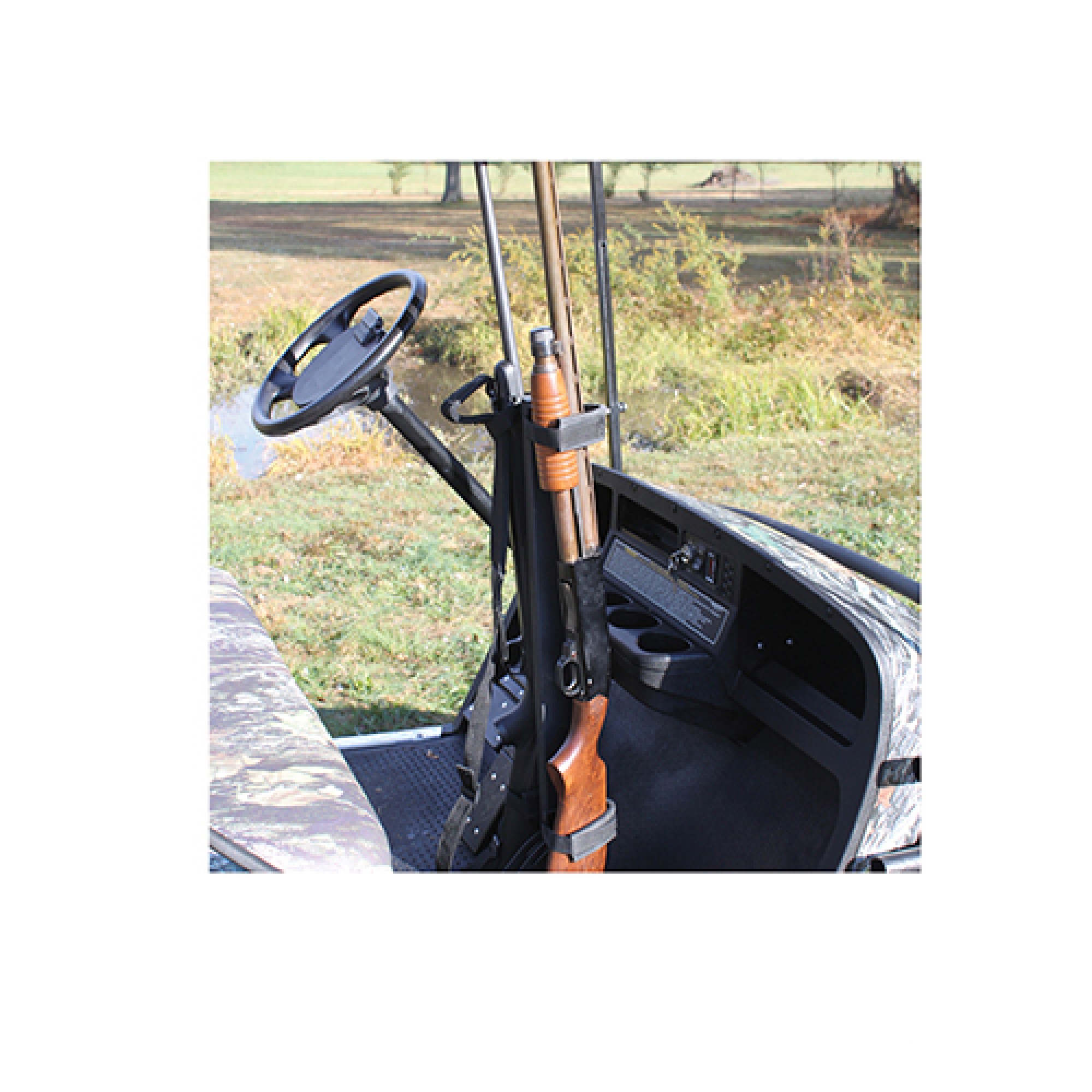 Gun Rack Holds one or two guns while you drive. Perfect for hunters; GR-101