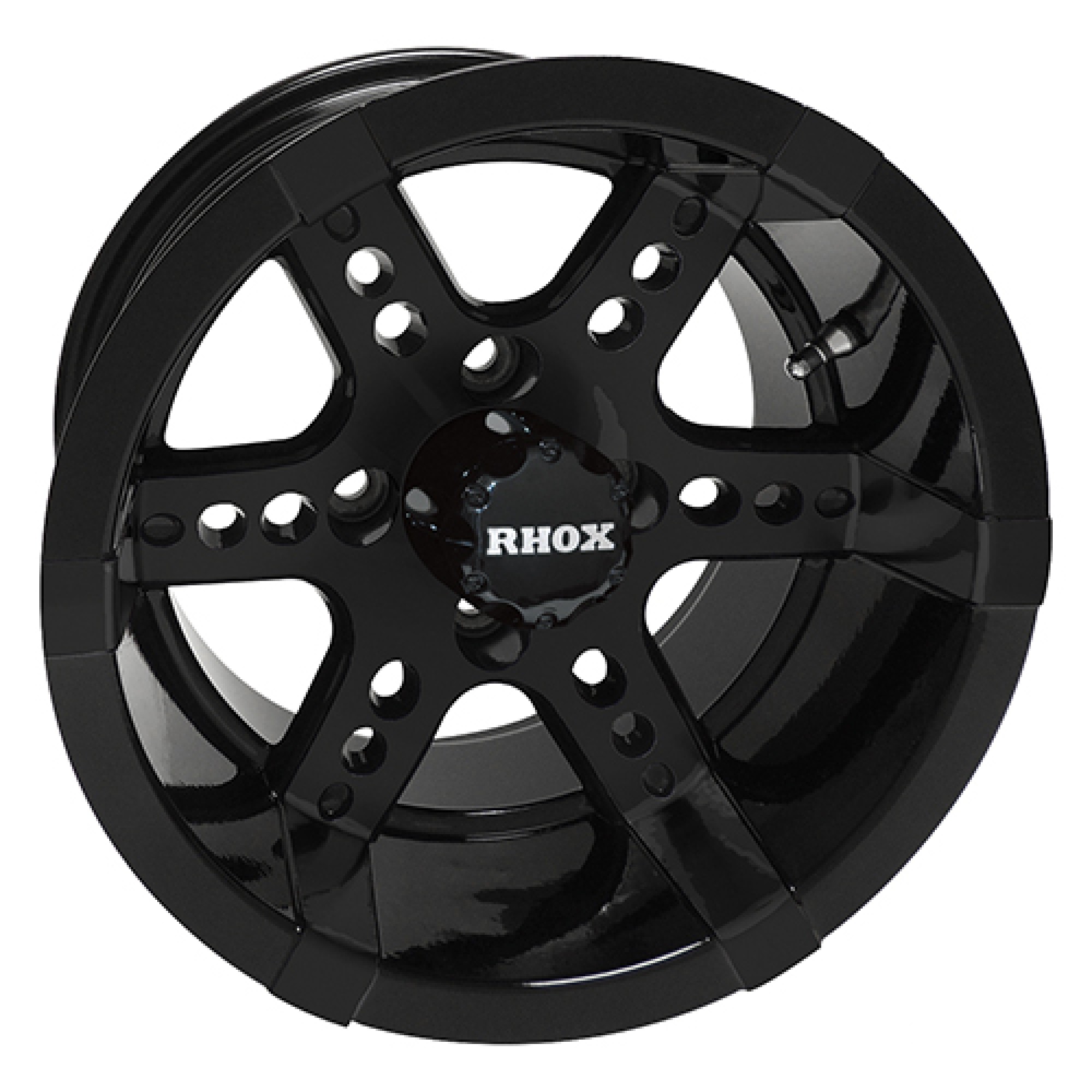 Wheel Black w/ Center Cap, 14x7 ET-25 Golf Carts; TIR-RX262