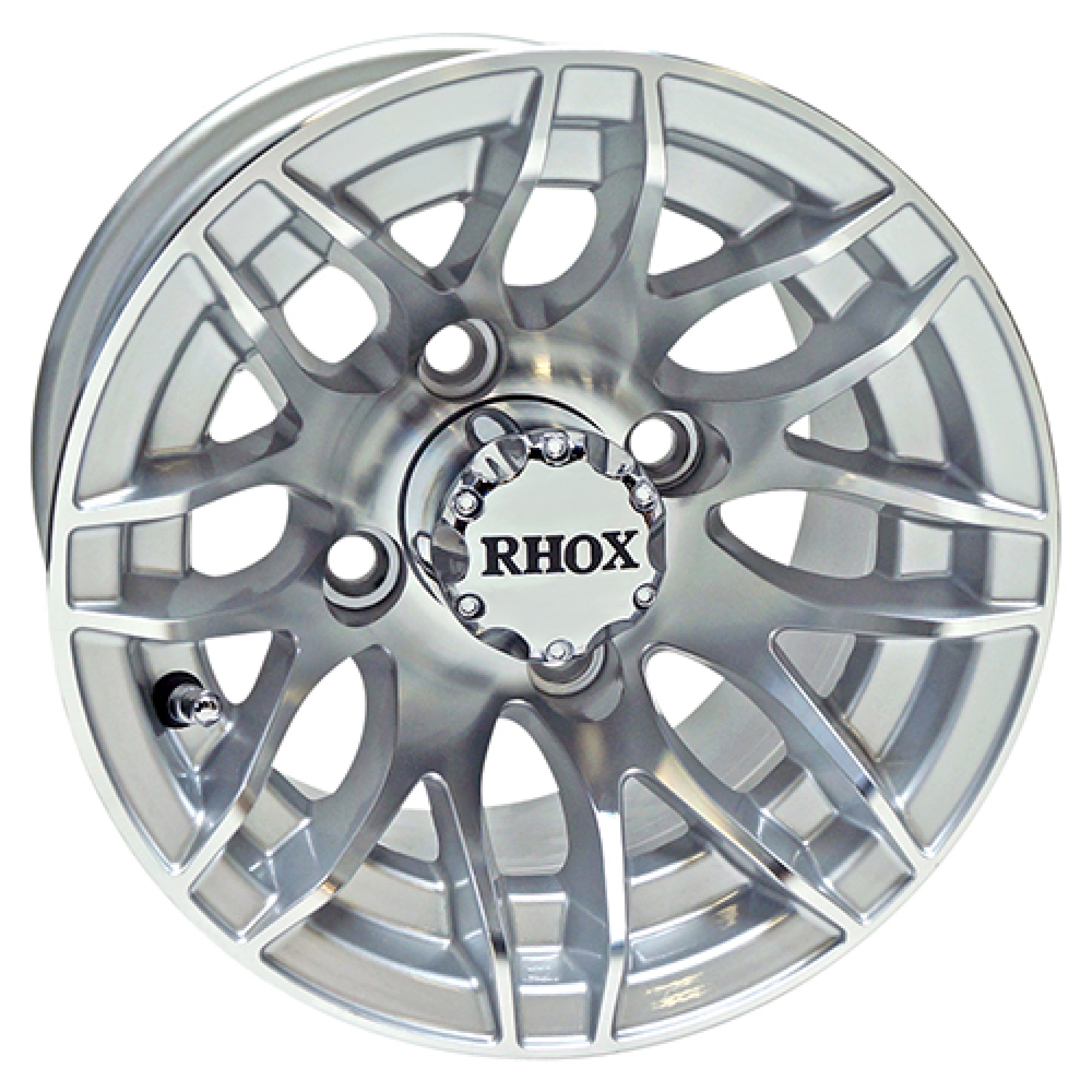 Wheel Machined Silver, 10x7 ET -25 Golf Carts; TIR-RX175-MS
