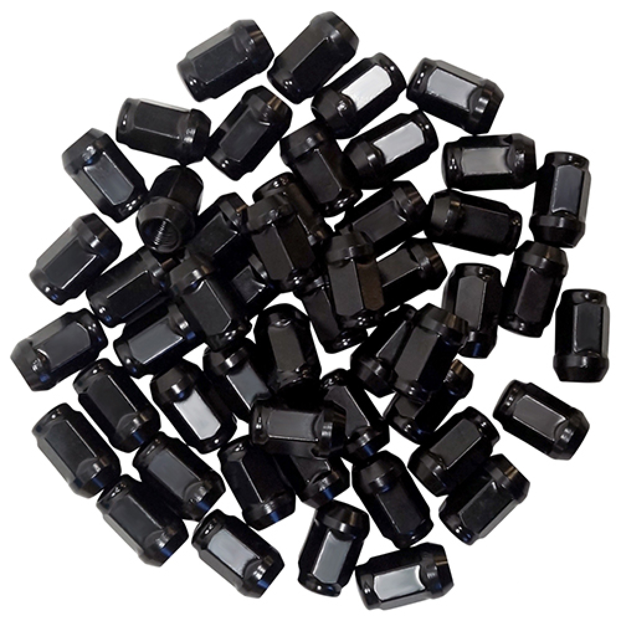 Lug Nuts BOX OF 50, Gloss Black Closed End Standard 1/2"-20, OD 3/4"; TIR-939-50