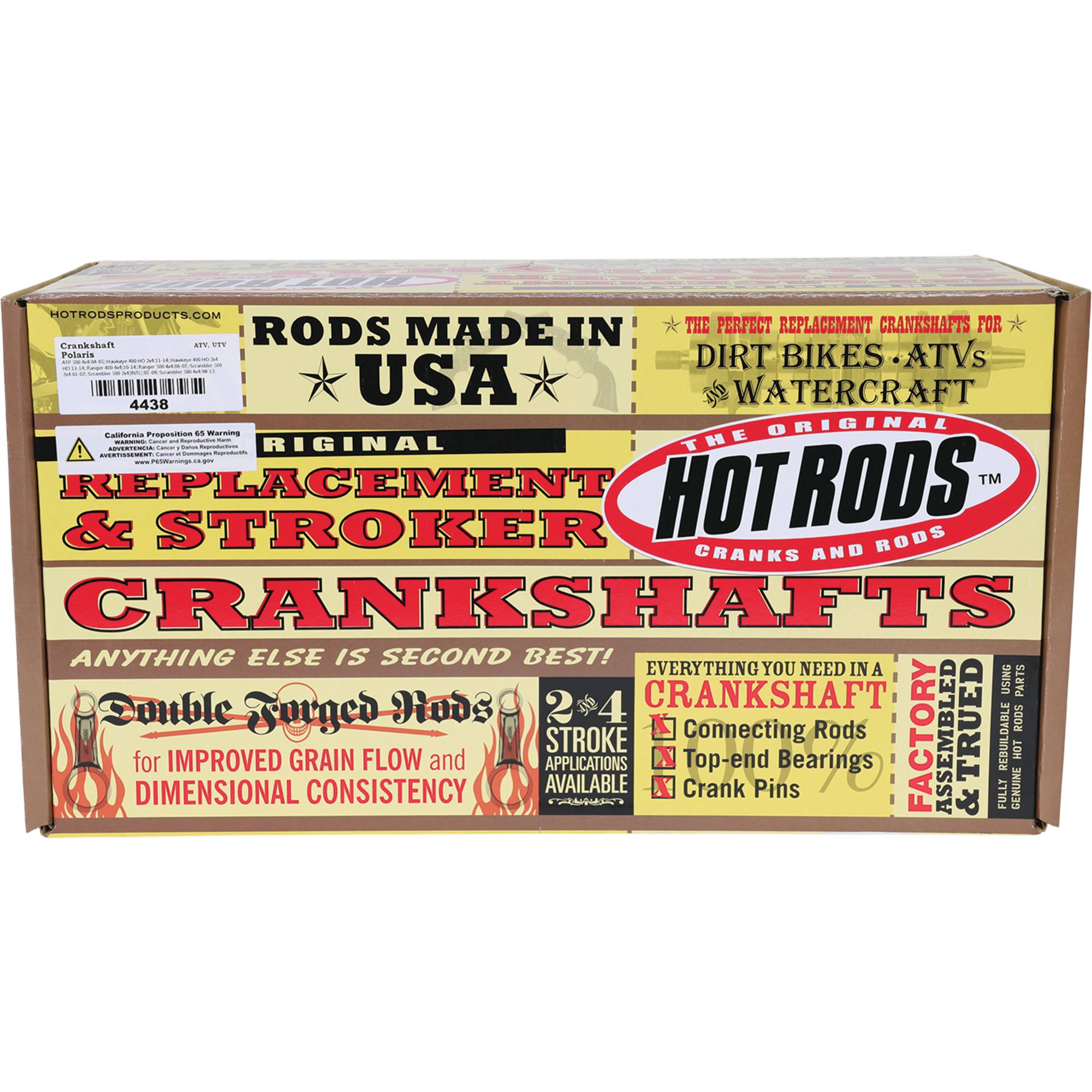 Crankshaft For Polaris ATP 500 4x4 2004-05, Hawkeye 400 HO 2x4 2011-14; 4438