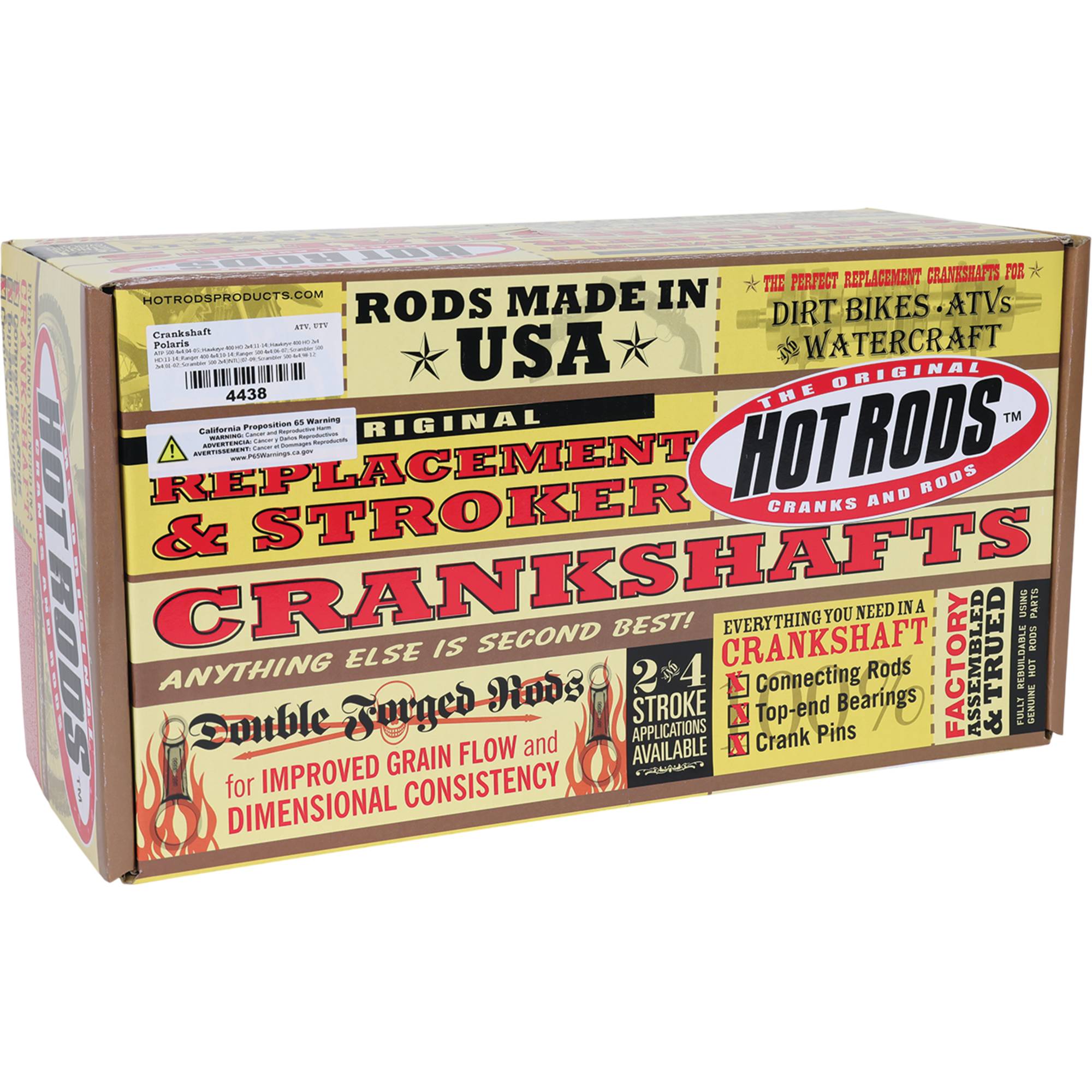 Crankshaft For Polaris ATP 500 4x4 2004-05, Hawkeye 400 HO 2x4 2011-14; 4438