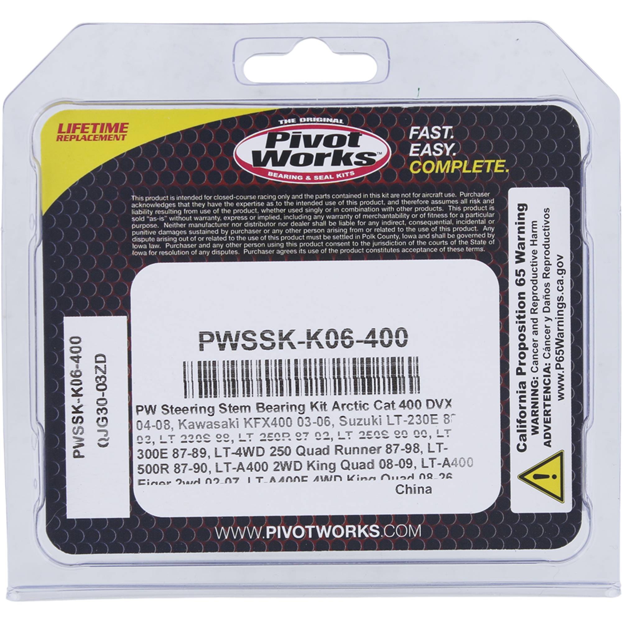 Pivot Works Steering Stem Bearing Kit for 2004 -2008 Arctic Cat DVX 400 422568