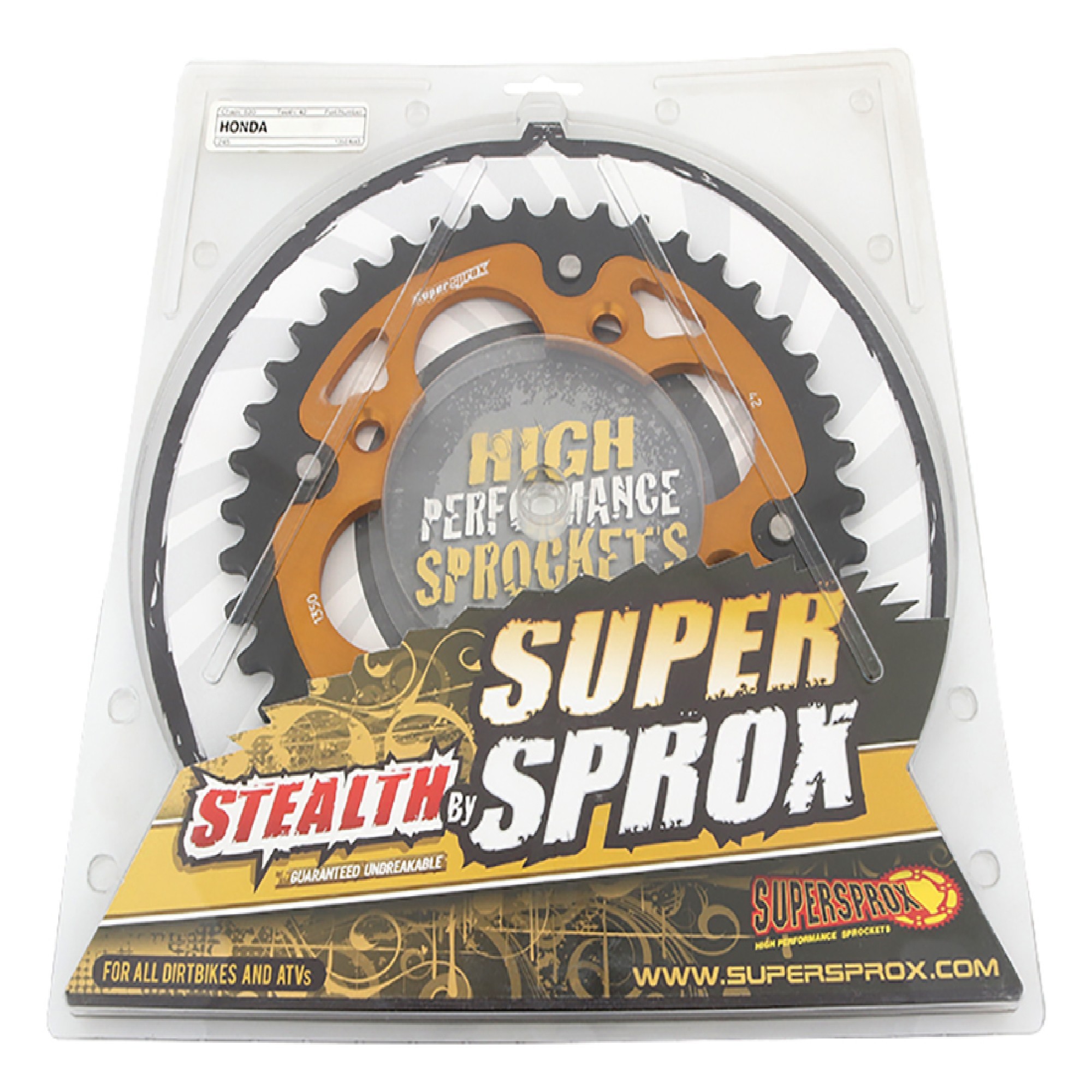 Supersprox - Gold Stealth sprocket, 42T, Chain Size 520, RST-1350-42-GLD