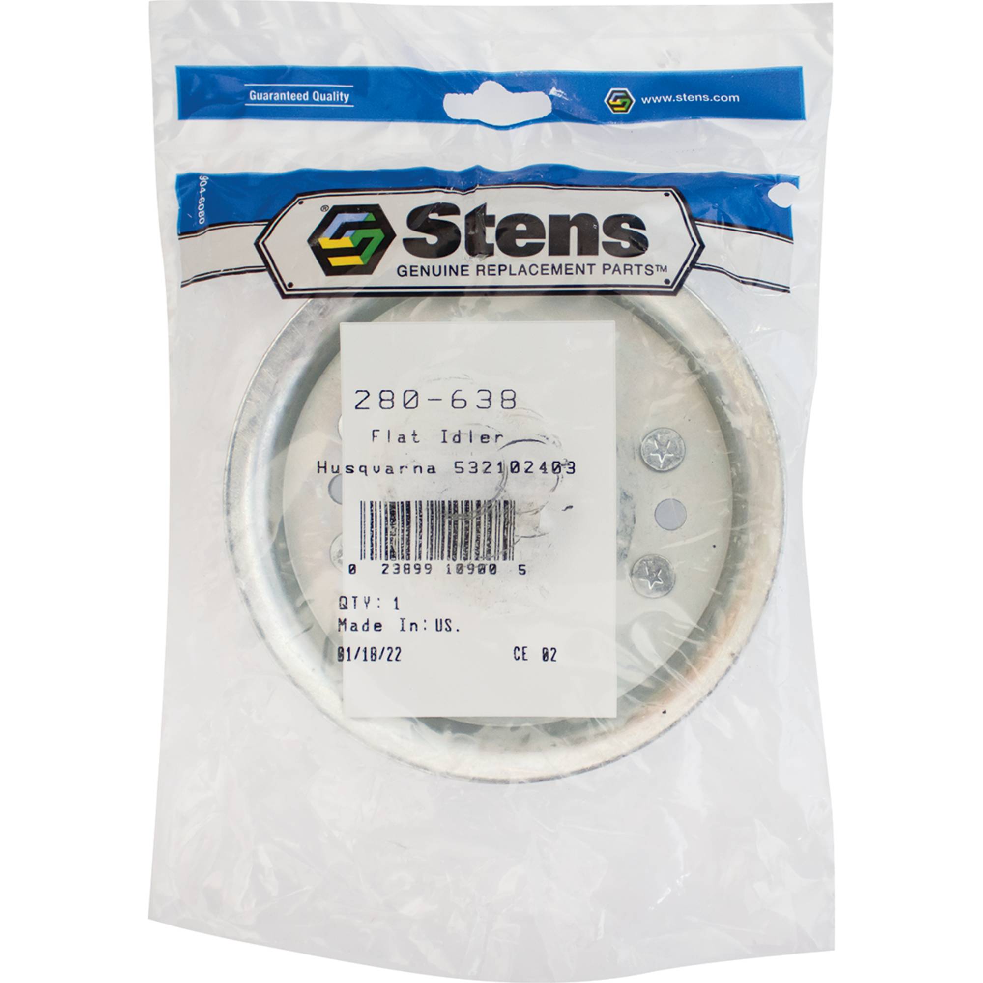 Stens 280-638 Heavy-Duty Flat Idler, Husqvarna 532102403, 0.375 ID, 4.625 Width
