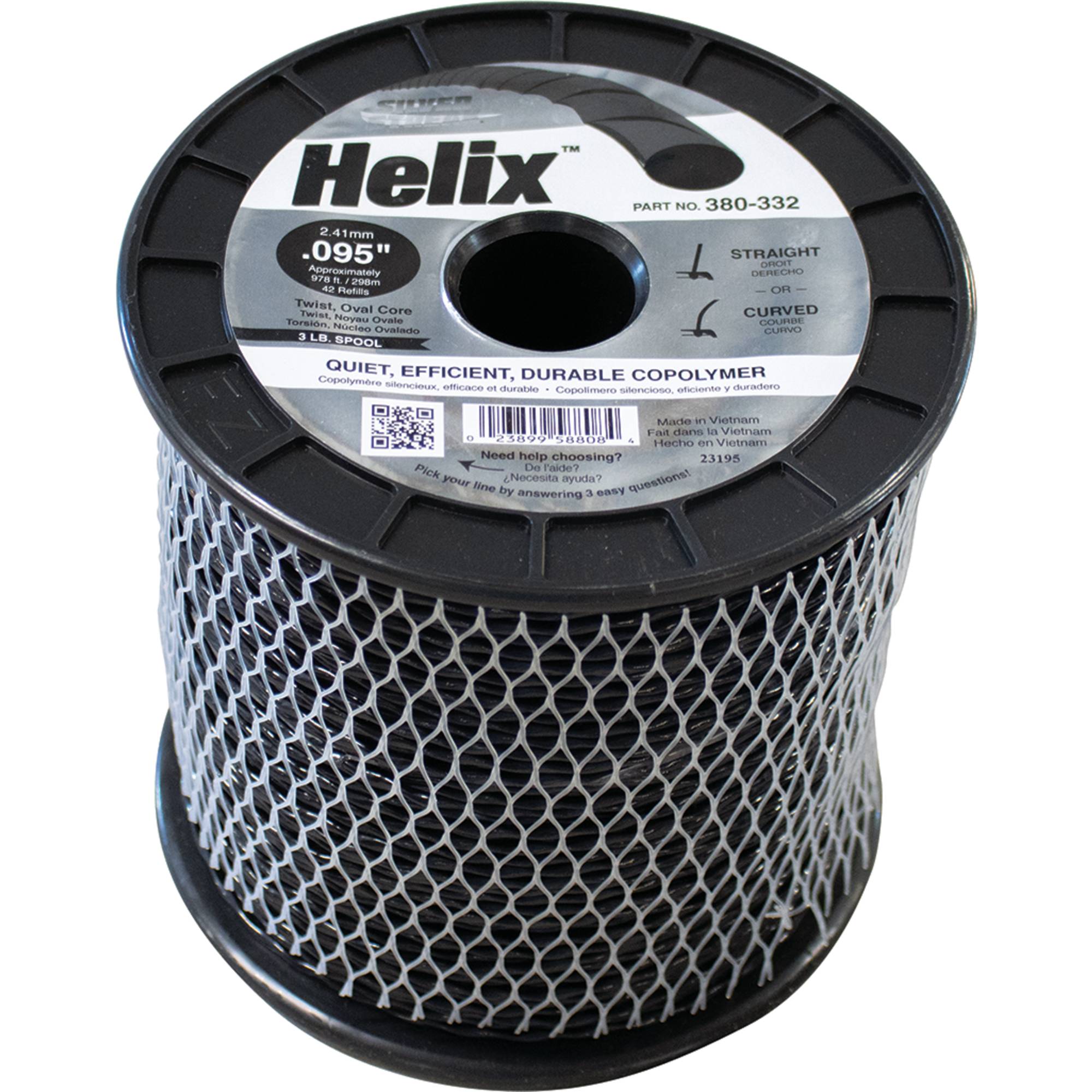 Helix Trimmer Line 978' Approximate Length, 0.095" Diameter, Black Color 380-332