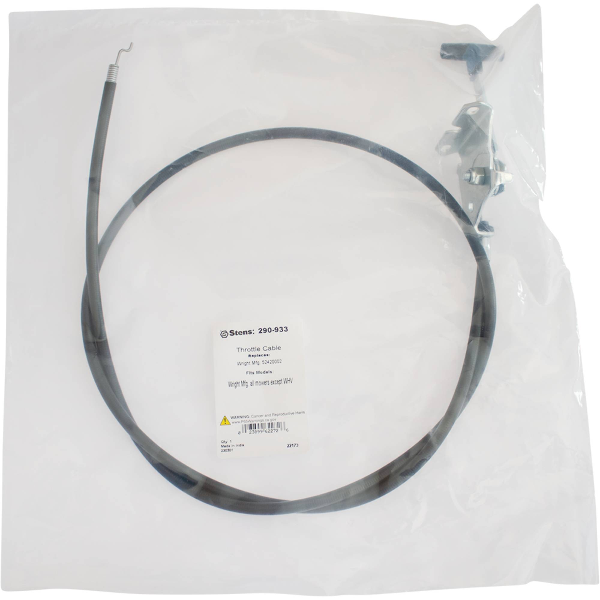 Throttle Cable For Wright Mfg. Stander 48", Stander 52", Stander 61"; 290-933