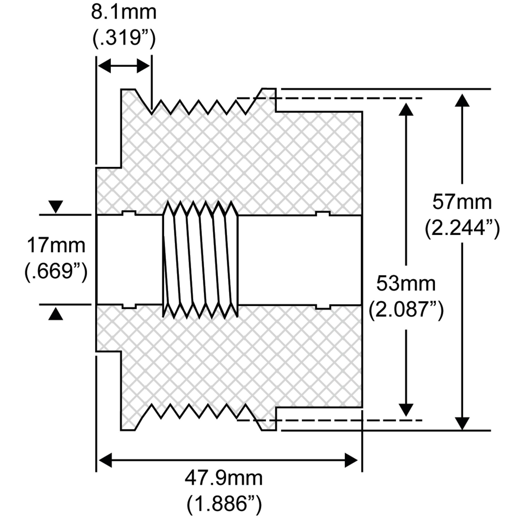 Pulley For Chrysler Motors 04891737AB, 4891737AB, Facet Drives 9-8310 206-48016