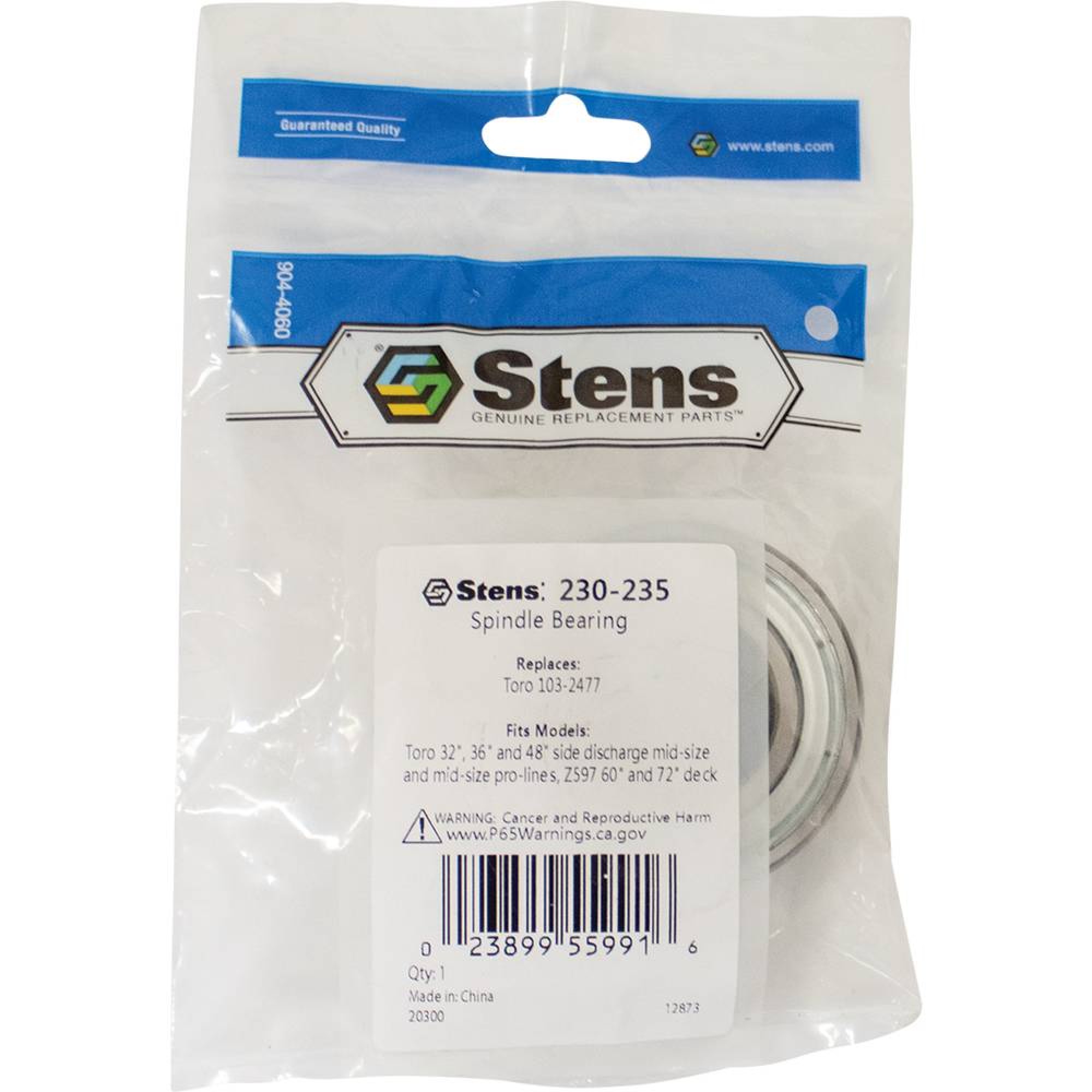 New Stens Spindle Bearing 230-235 for Exmark 103-2477