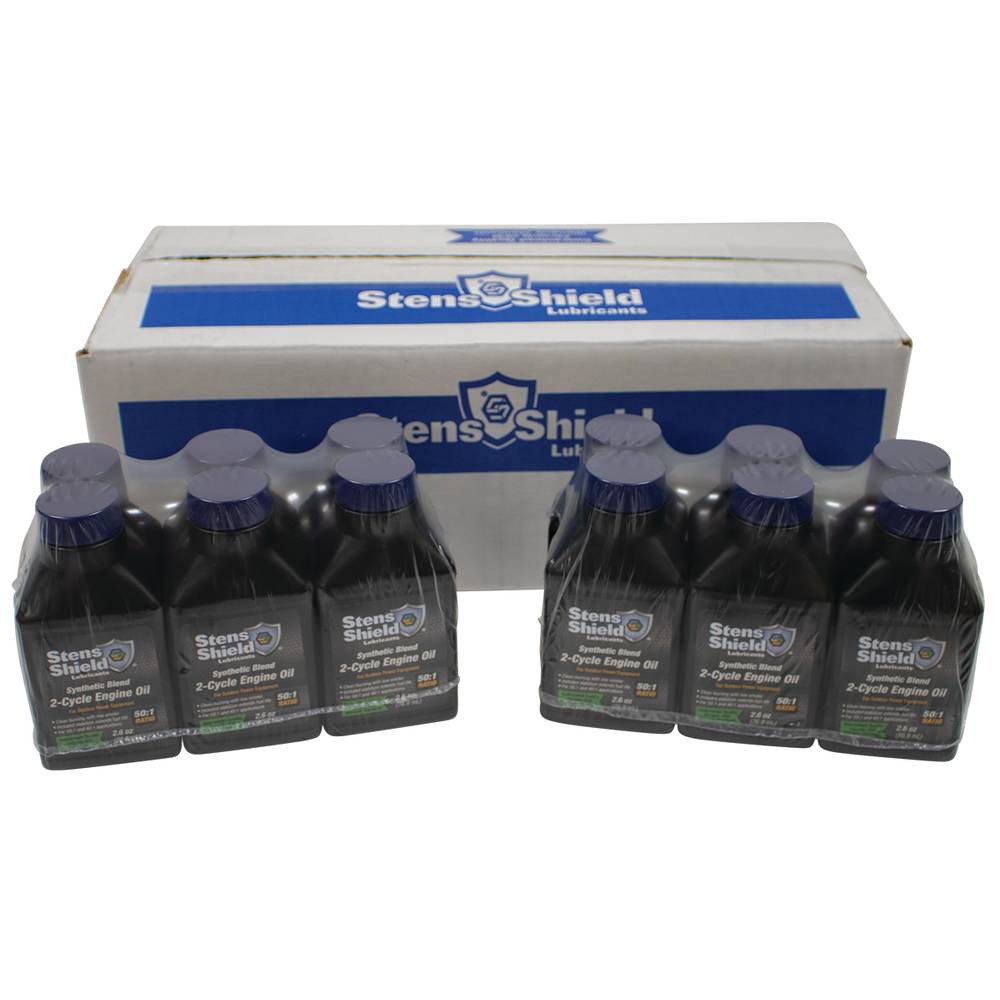 New Stens 2-Cycle Engine Oil 770-268, Twenty-four 2.6 oz. bottles per case