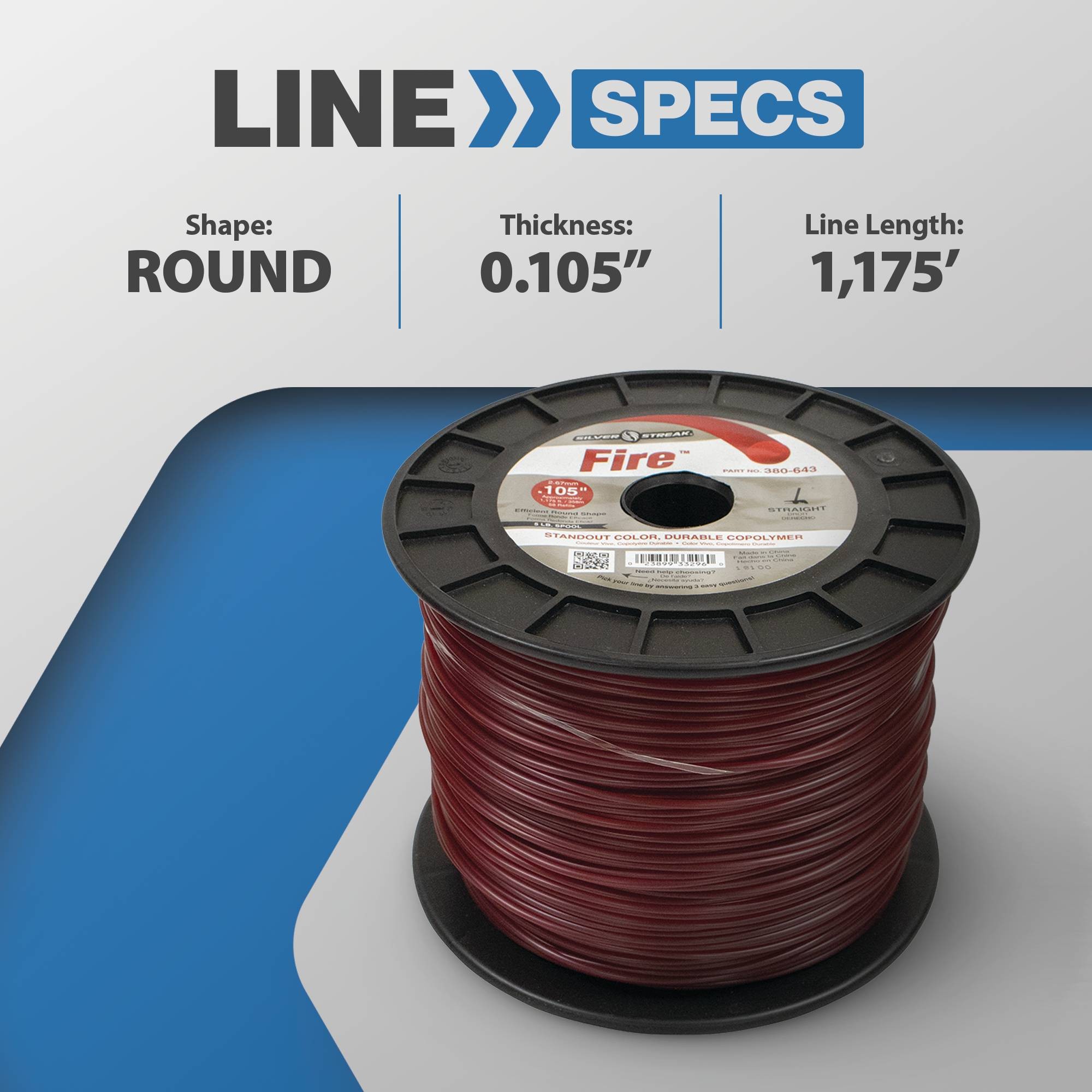 New Stens Fire Trimmer Line for .105 5 lb. Spool , 380-643